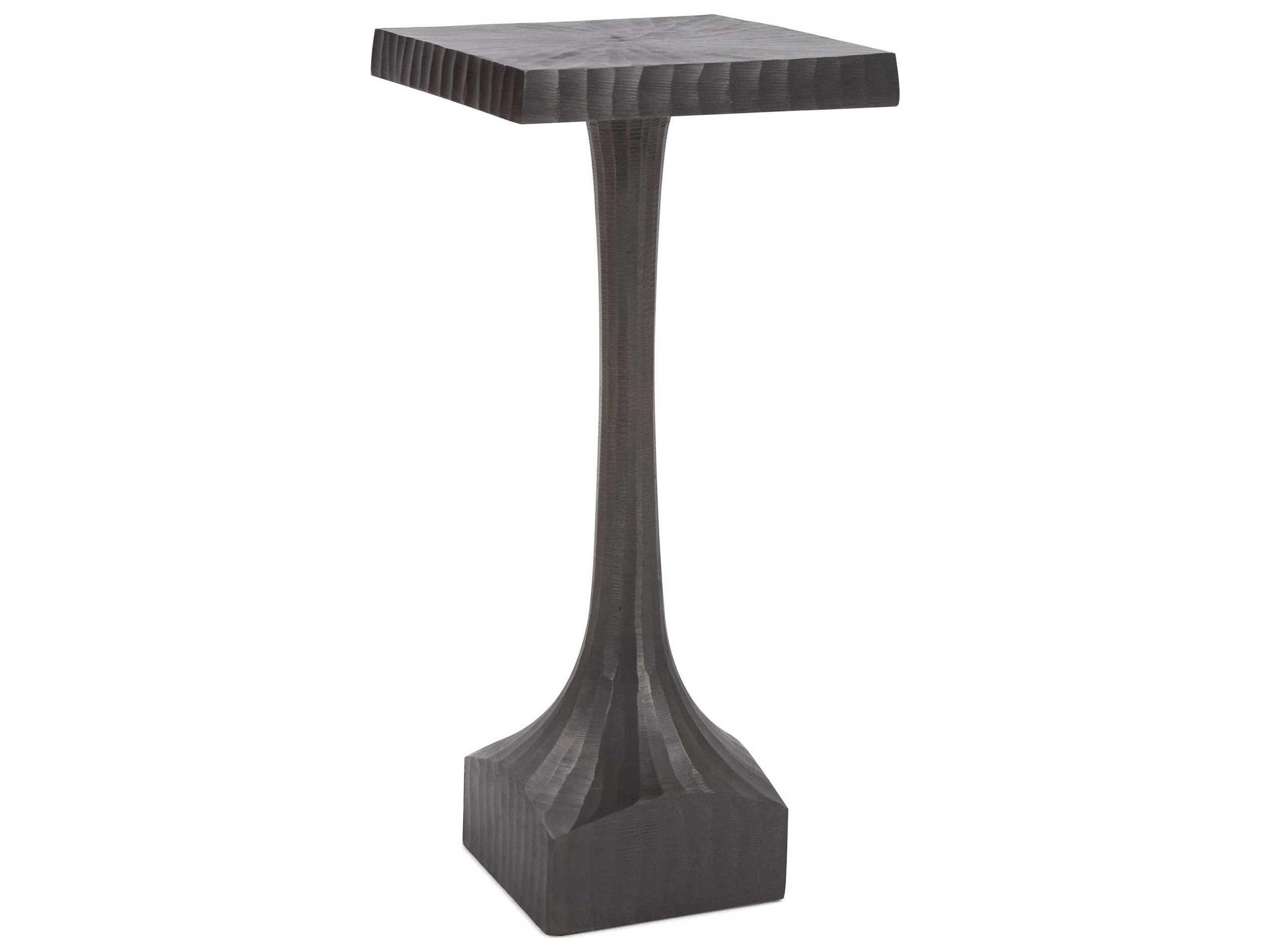 Howard Elliott 9" Square Metal Graphite End Table