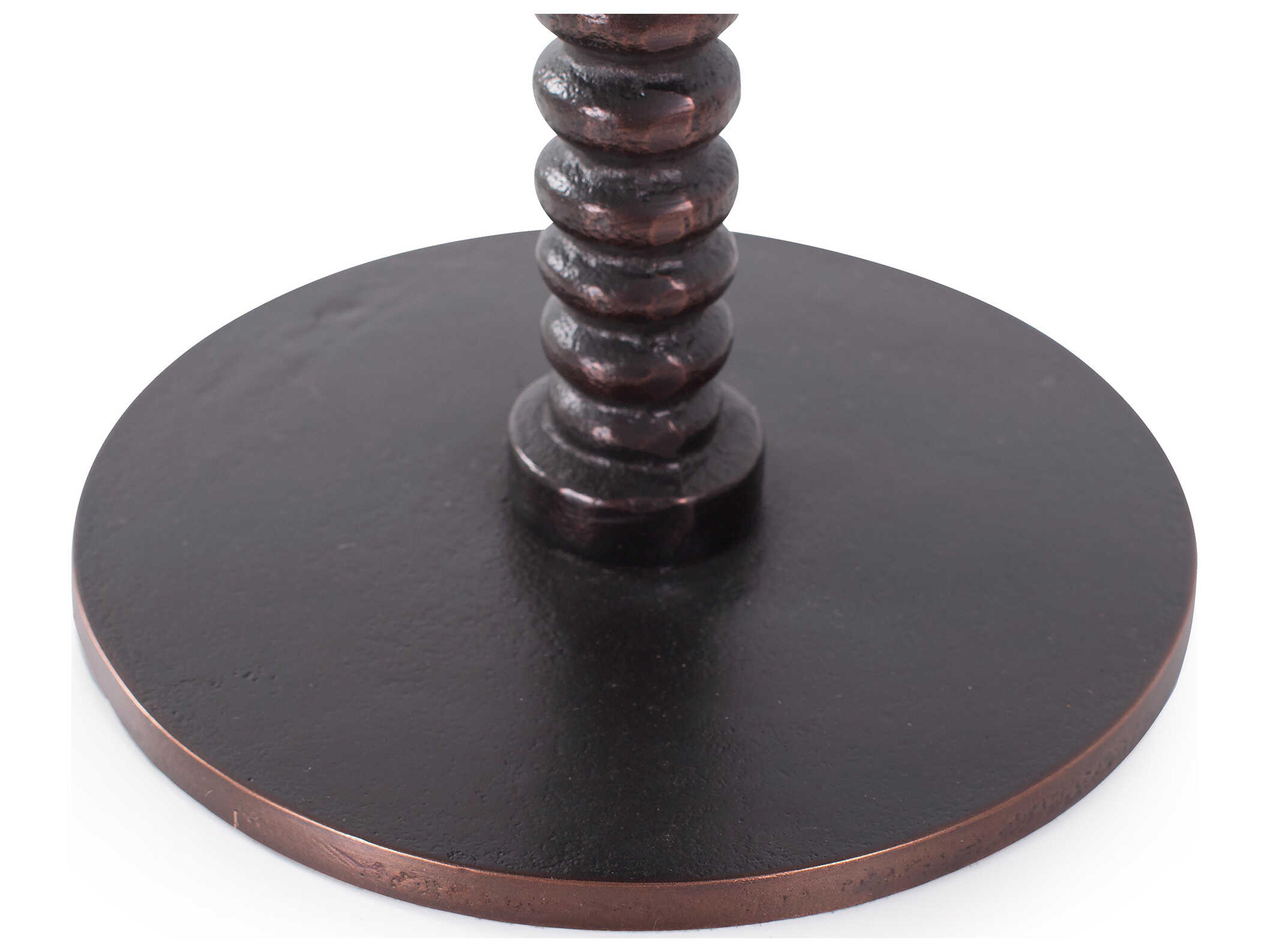 Howard Elliott Brancusi Round Metal Bronze End Table