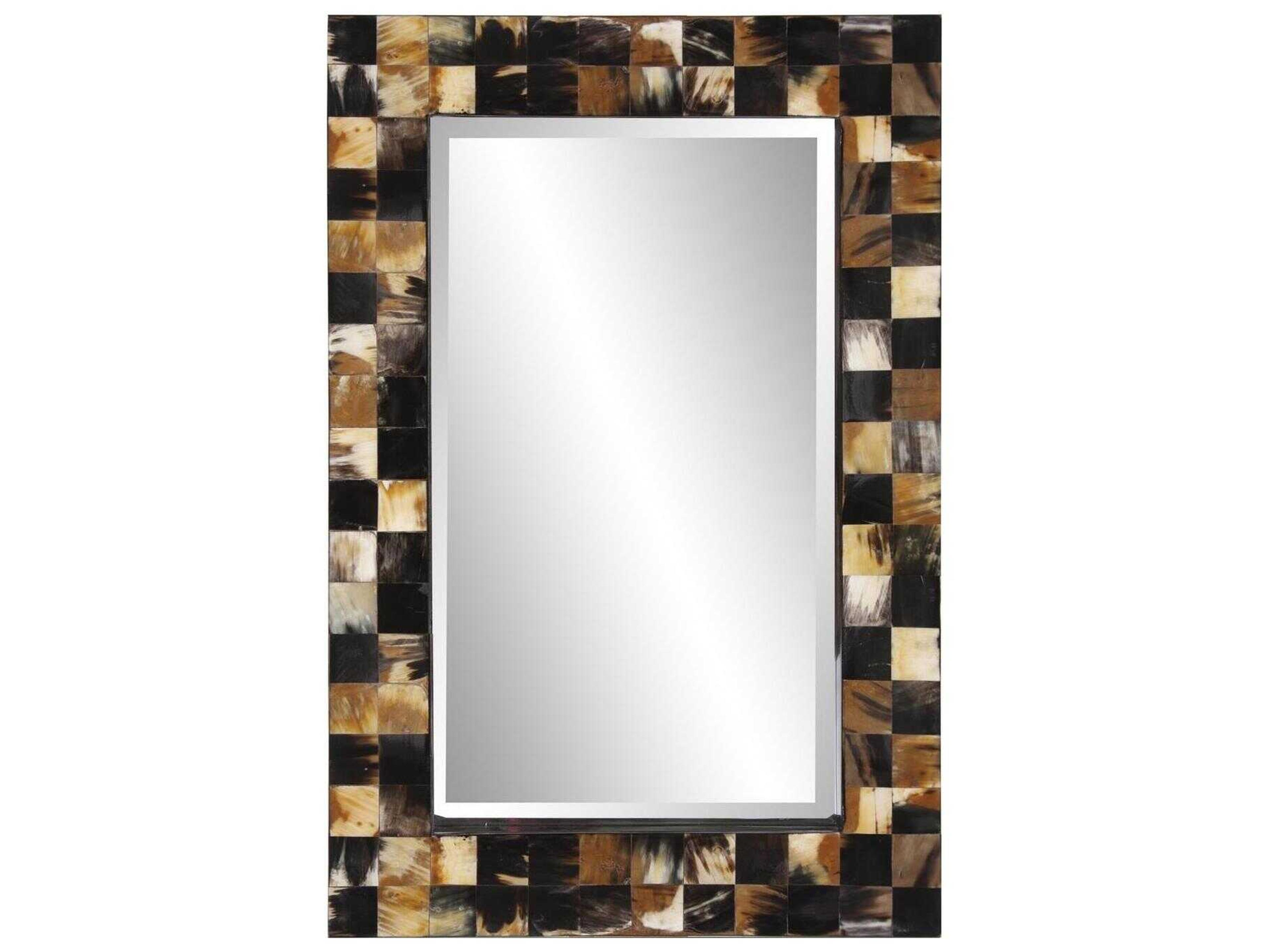 Elias Brown Black White Rectangular Wall Mirror