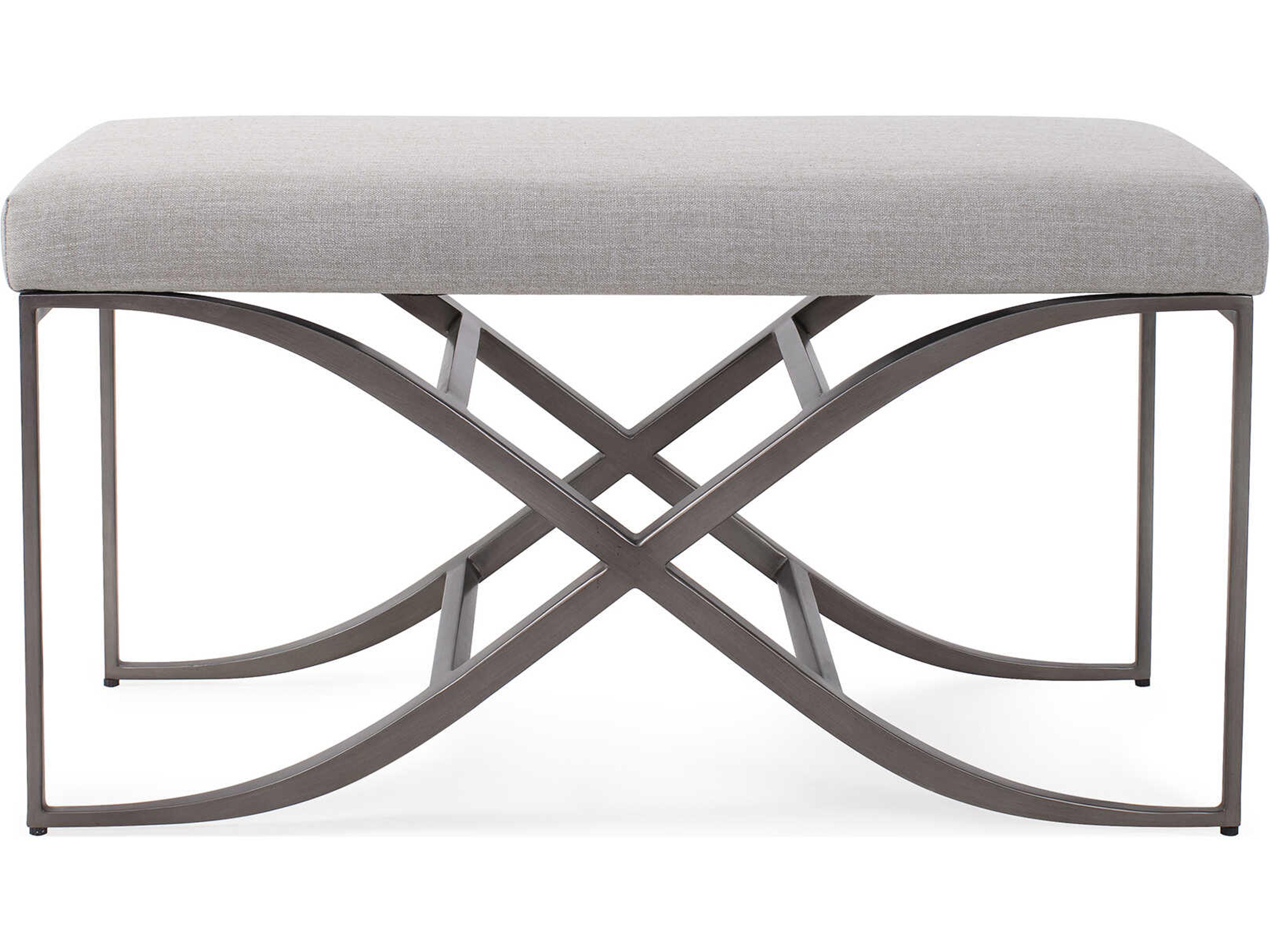 Howard Elliott Kenmare Gunmetal Gray Upholstered Accent Bench