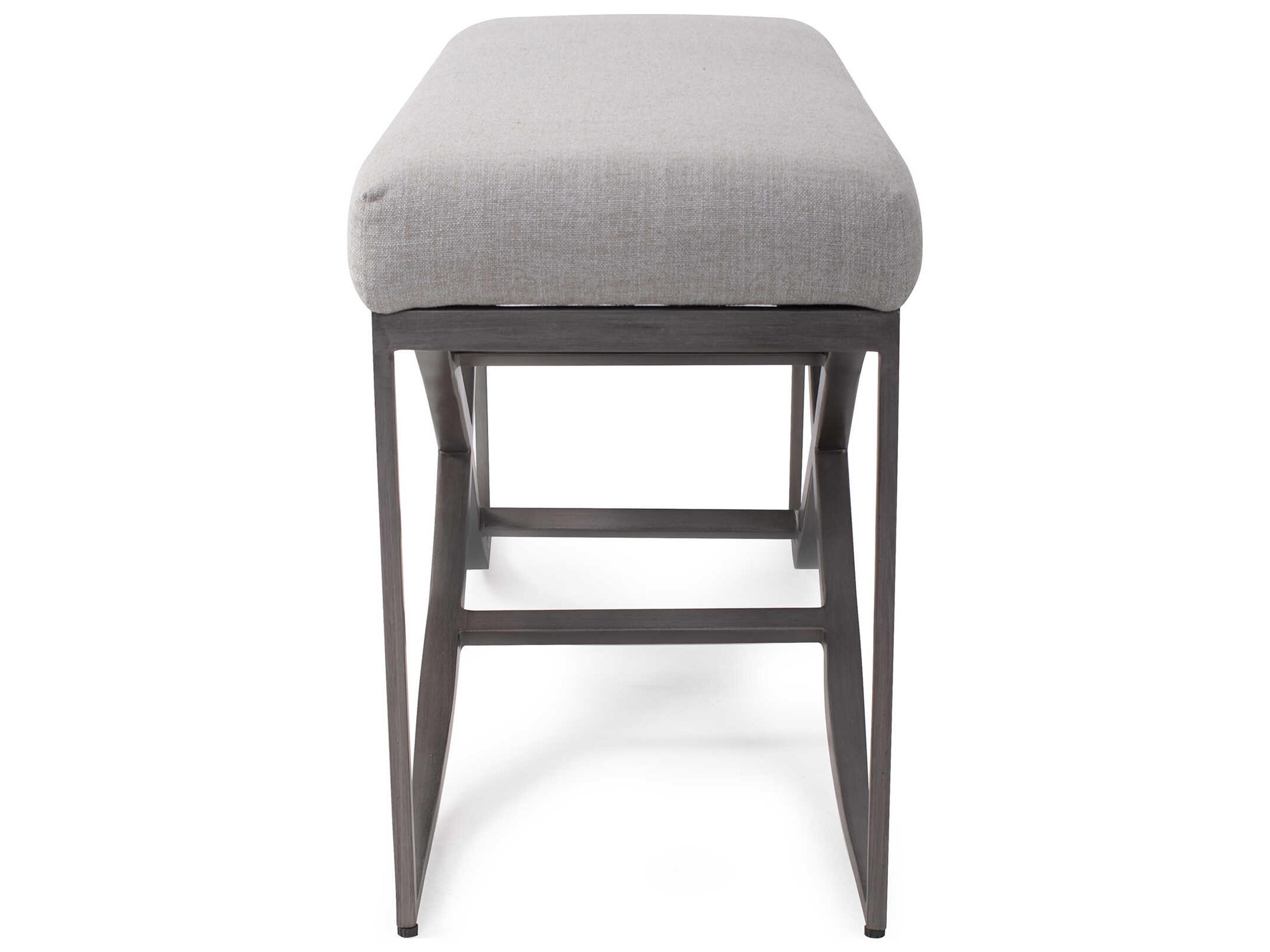 Howard Elliott Kenmare Gunmetal Gray Upholstered Accent Bench