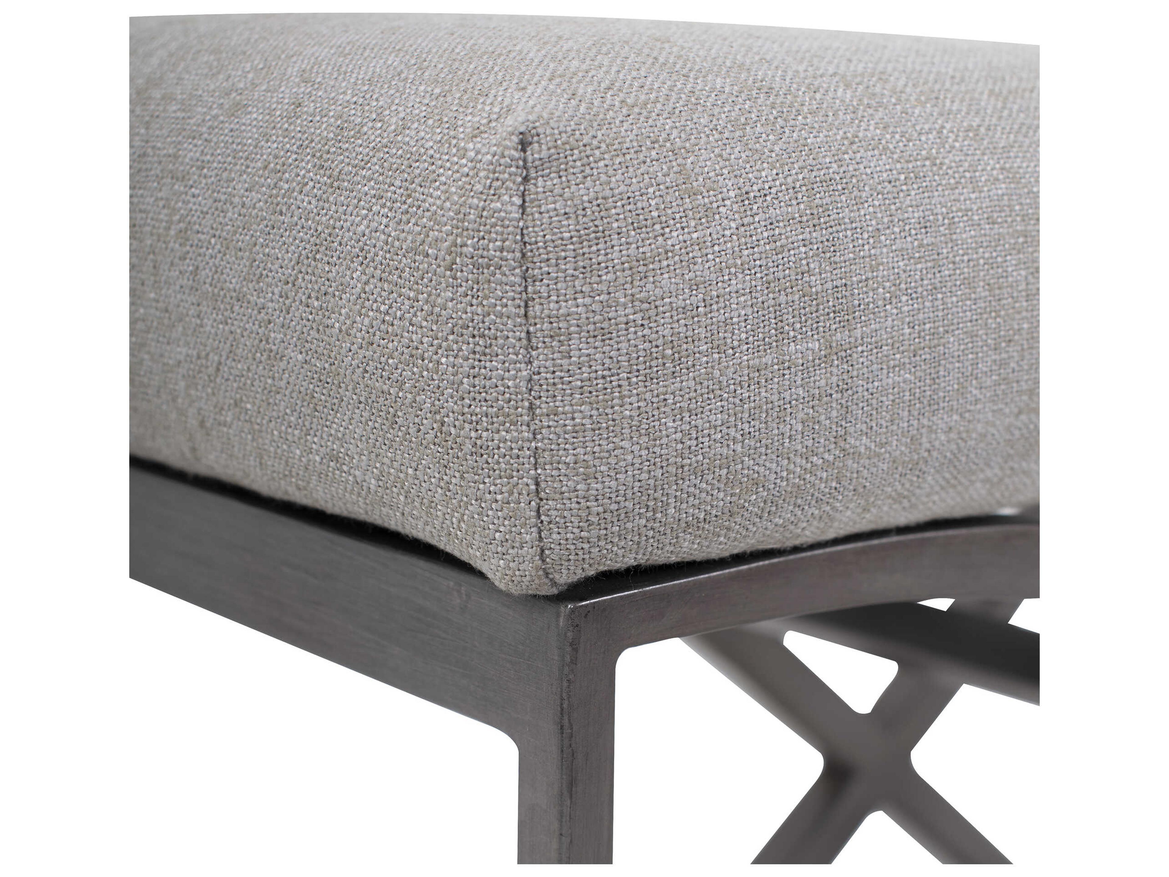 Howard Elliott Kenmare Gunmetal Gray Upholstered Accent Bench