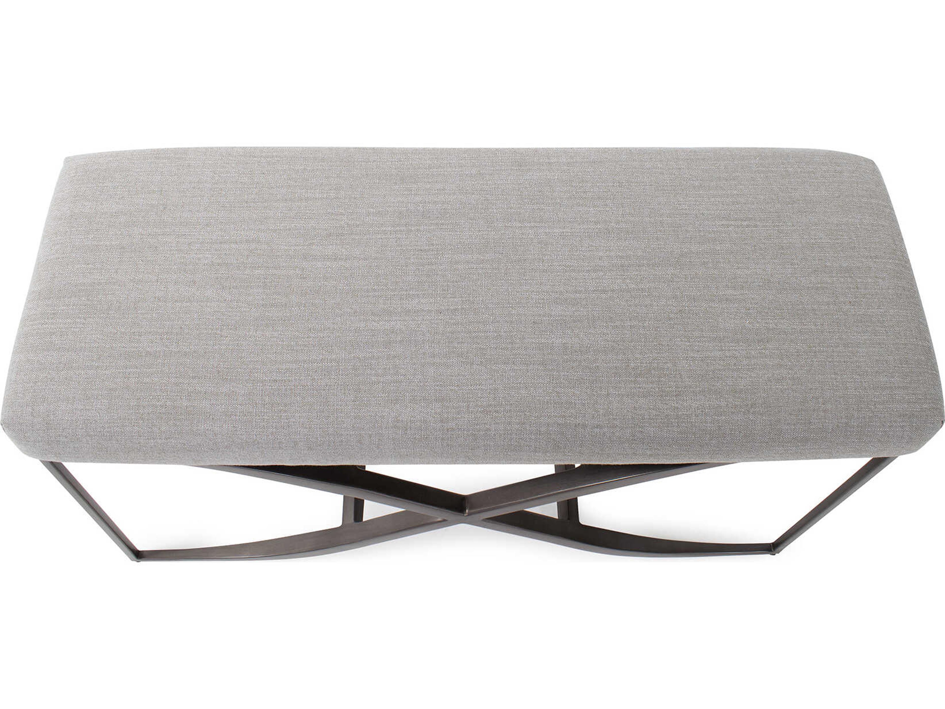 Howard Elliott Kenmare Gunmetal Gray Upholstered Accent Bench
