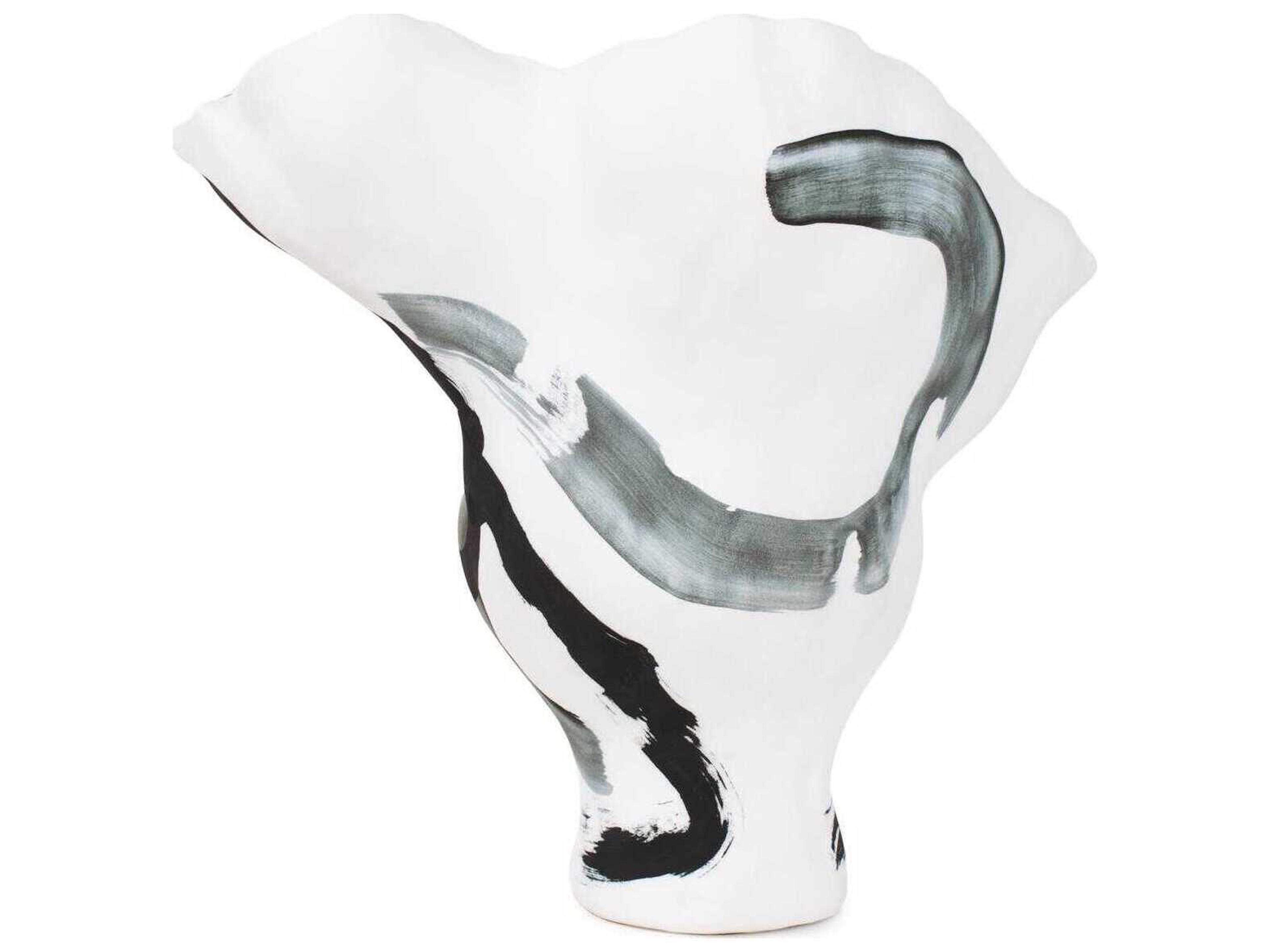 Howard Elliott Black White Hadrill Vase