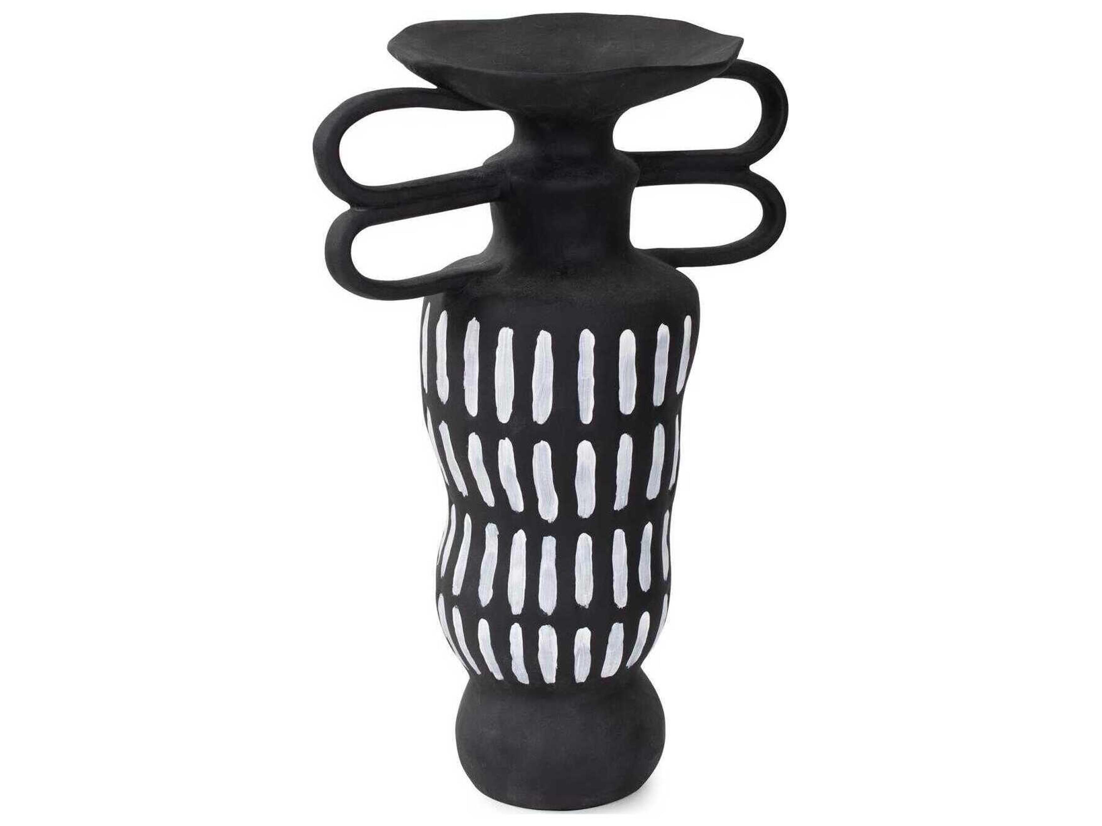 Howard Elliott Textured Black Agombar Contemporary Vase