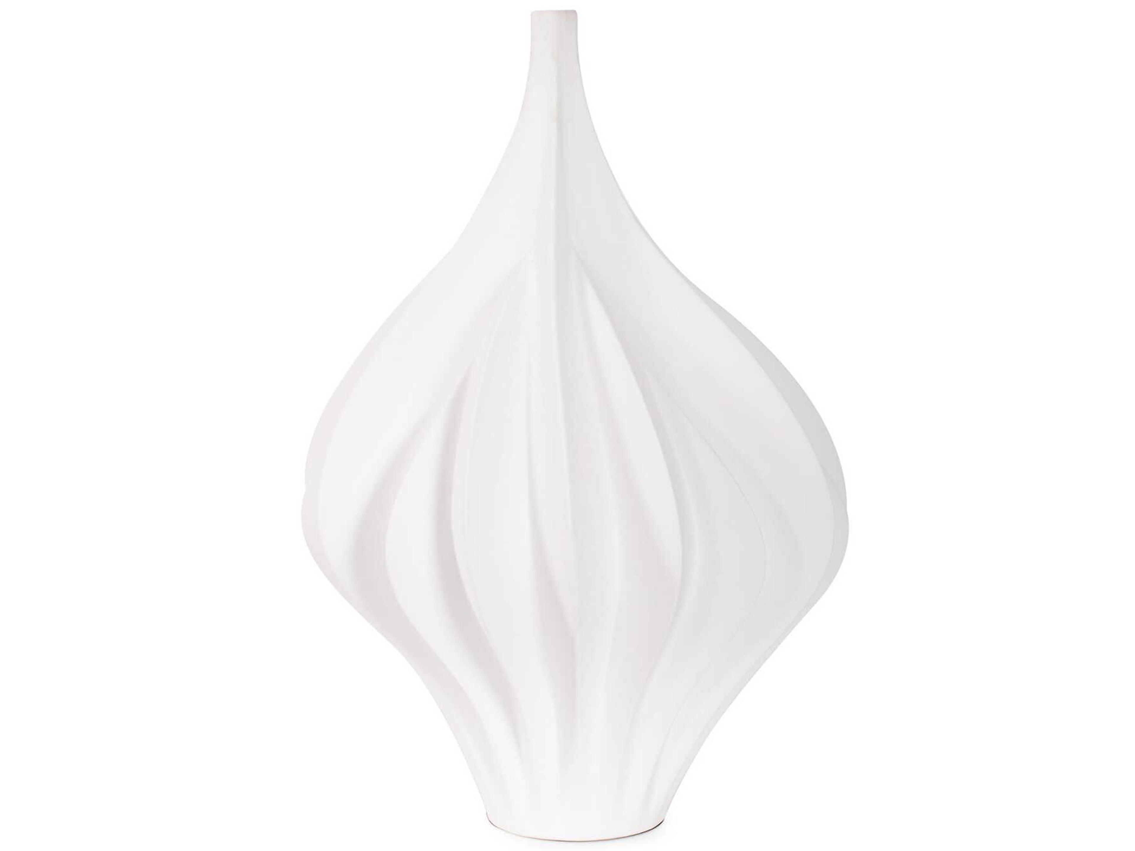 Howard Elliott Matte White Langmuir Swirled Vase