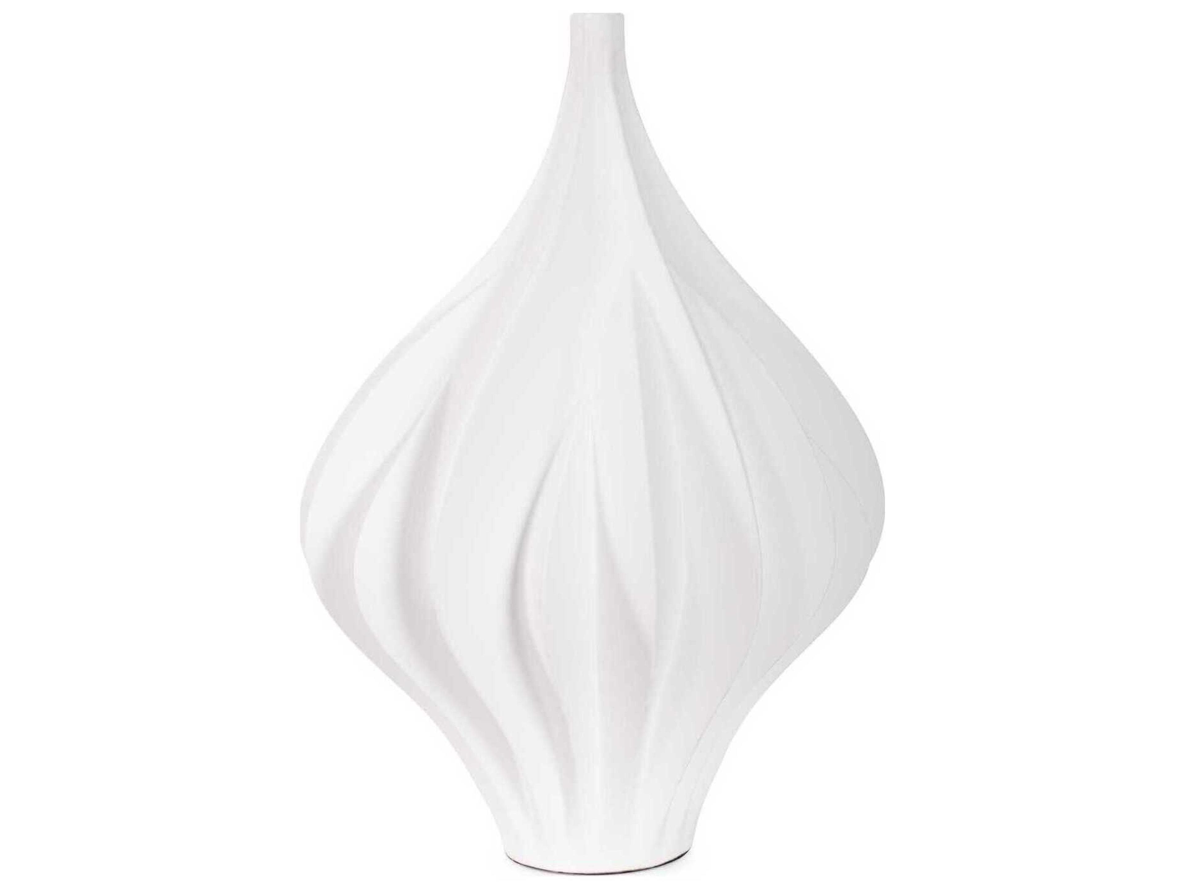 Howard Elliott Matte White Langmuir Swirled Vase
