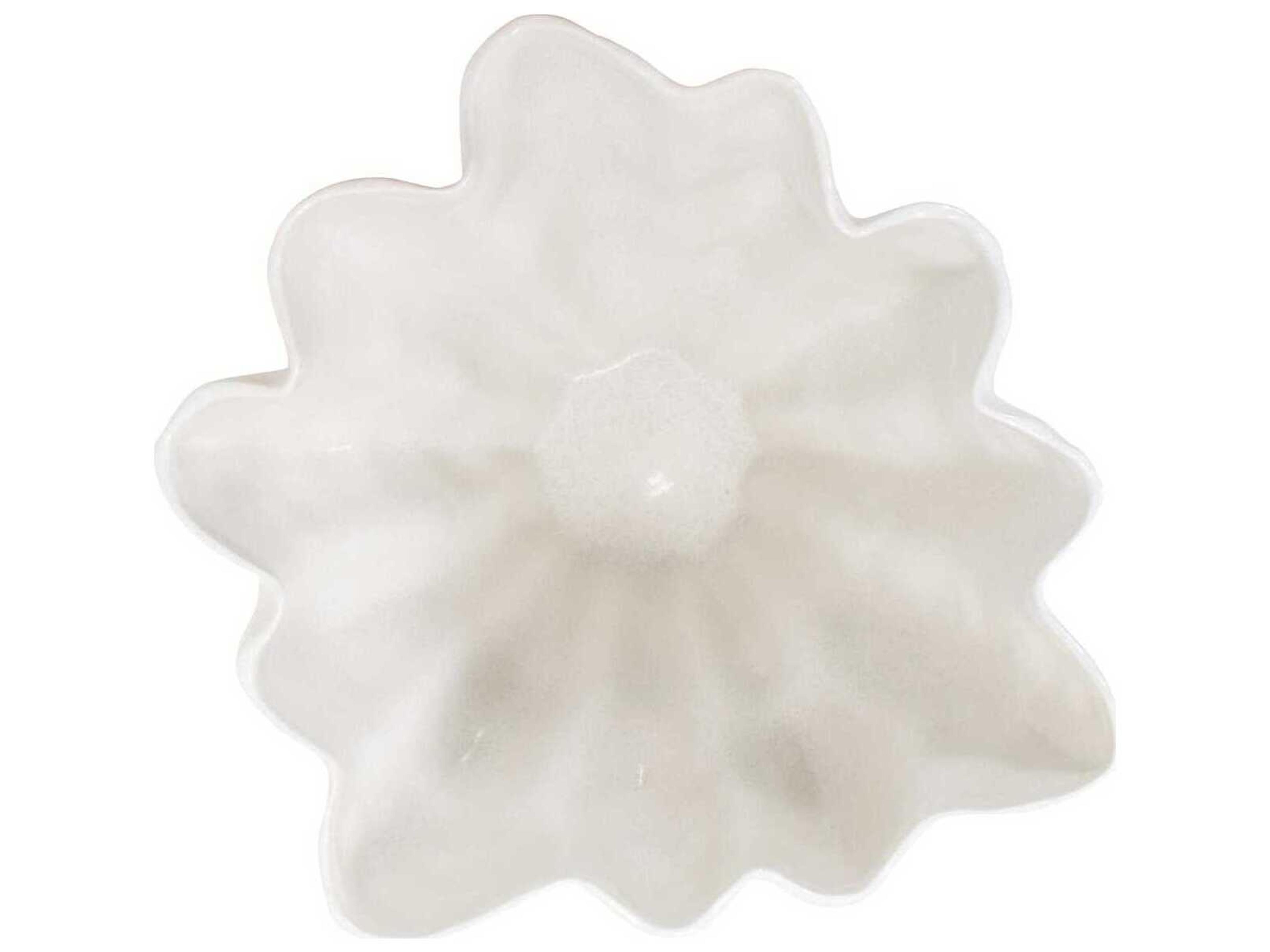 Howard Elliott Matte White Artridge Ruffled Edge Bowl