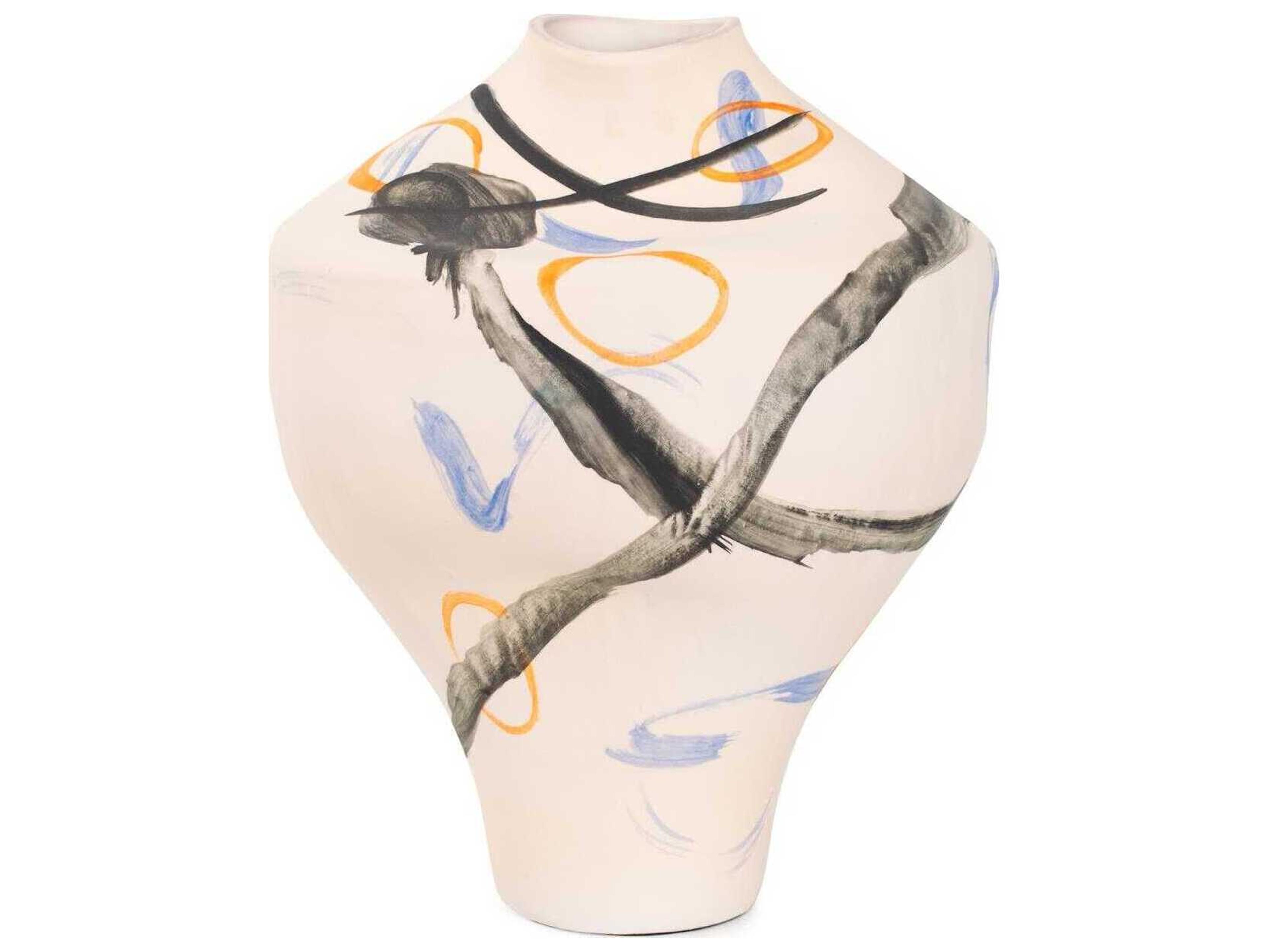 Howard Elliott Matte White Cleave Tapered Vase