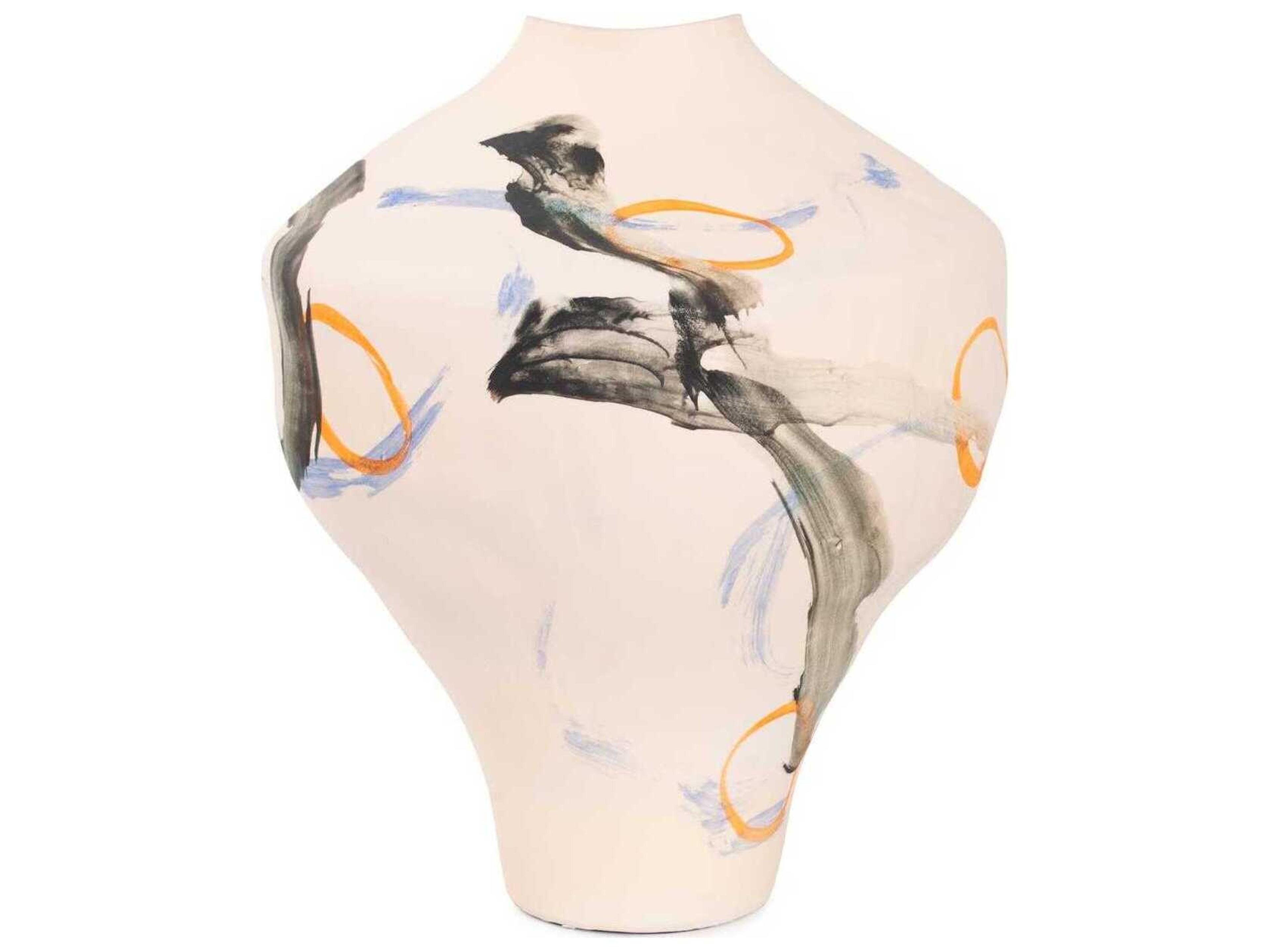 Howard Elliott Matte White Cleave Tapered Vase