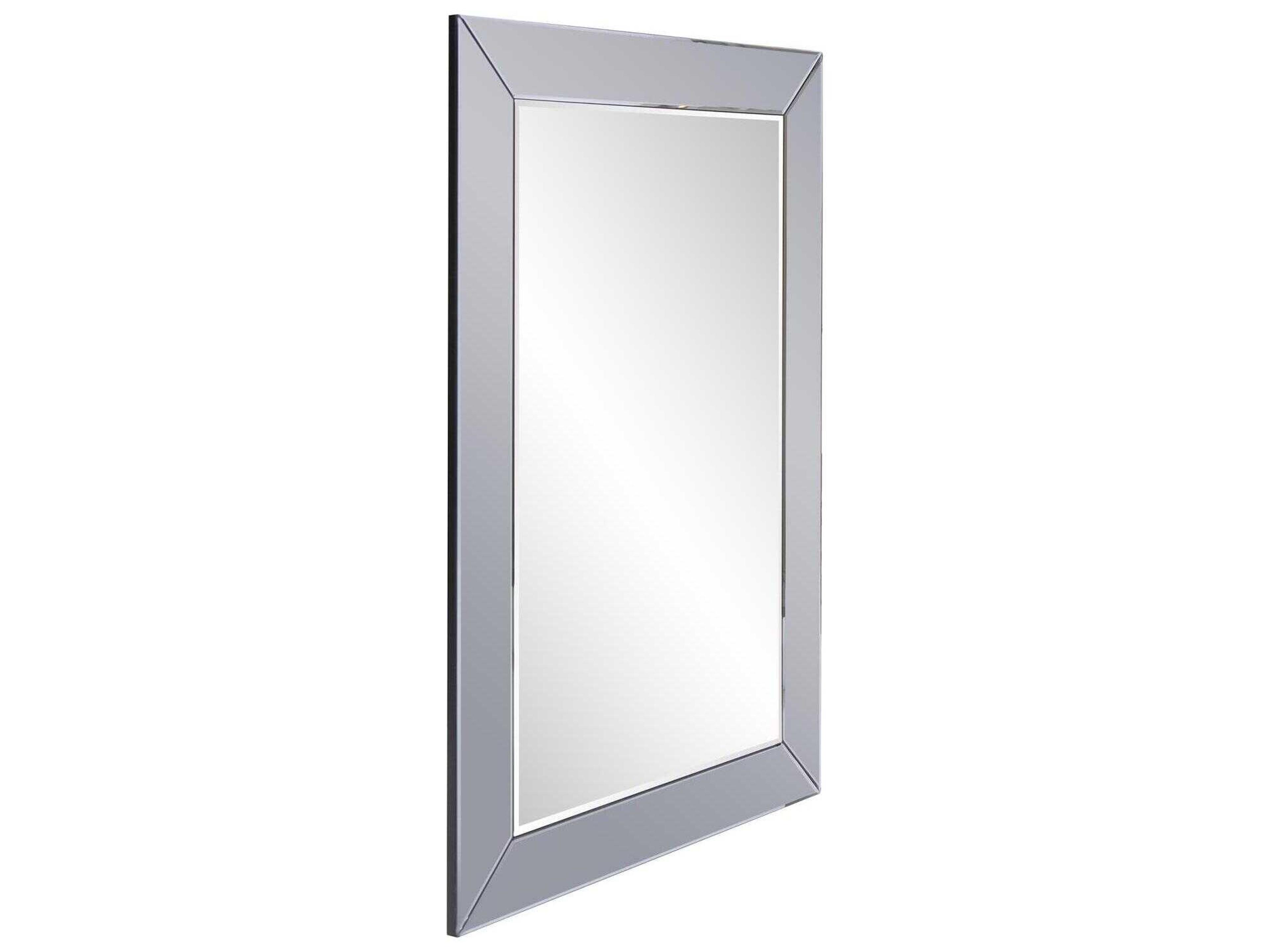 Howard Elliott Auryn Smokey Gray Rectangular Wall Mirror