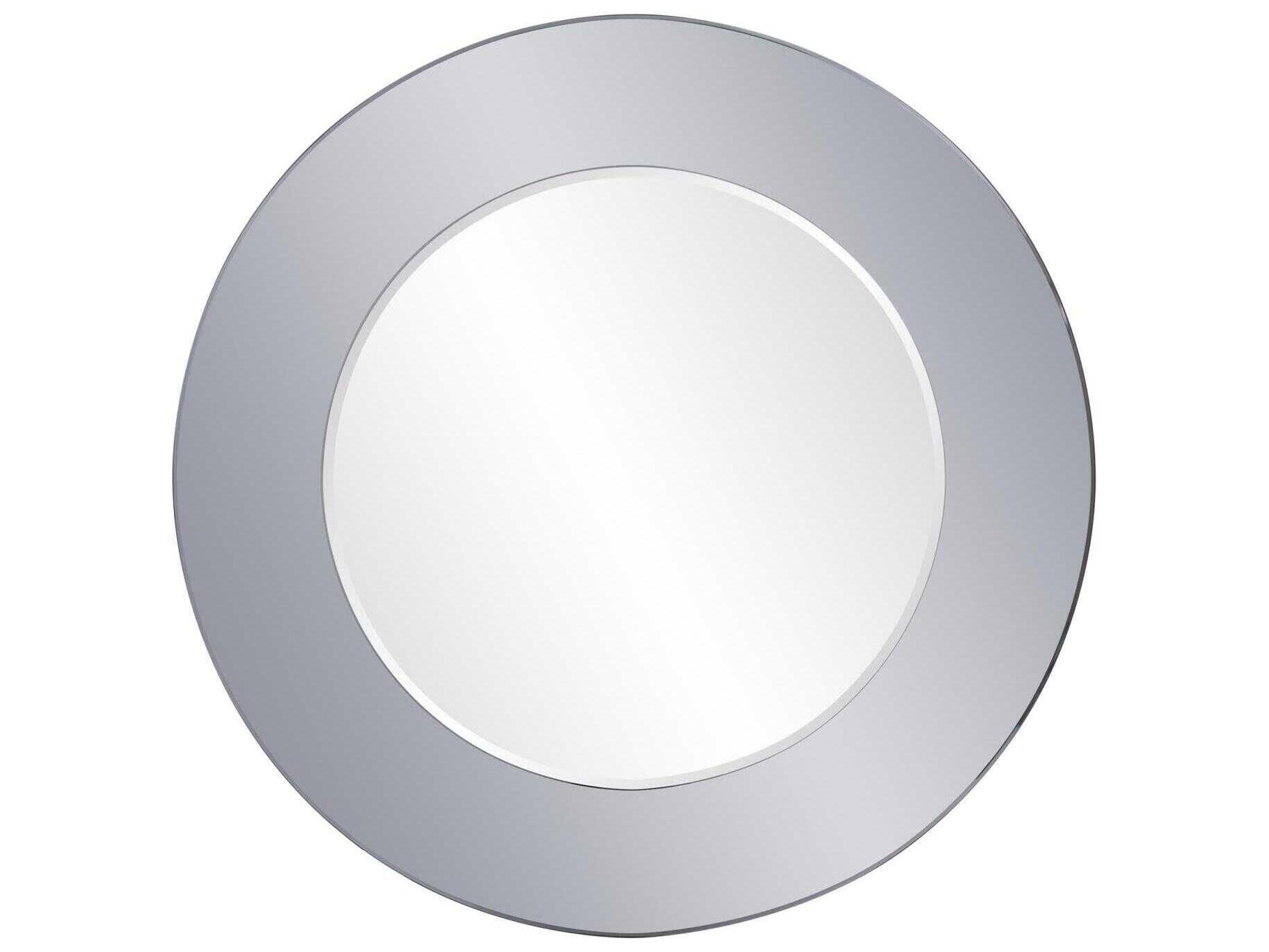 Howard Elliott Auryn Smokey Gray Round Wall Mirror