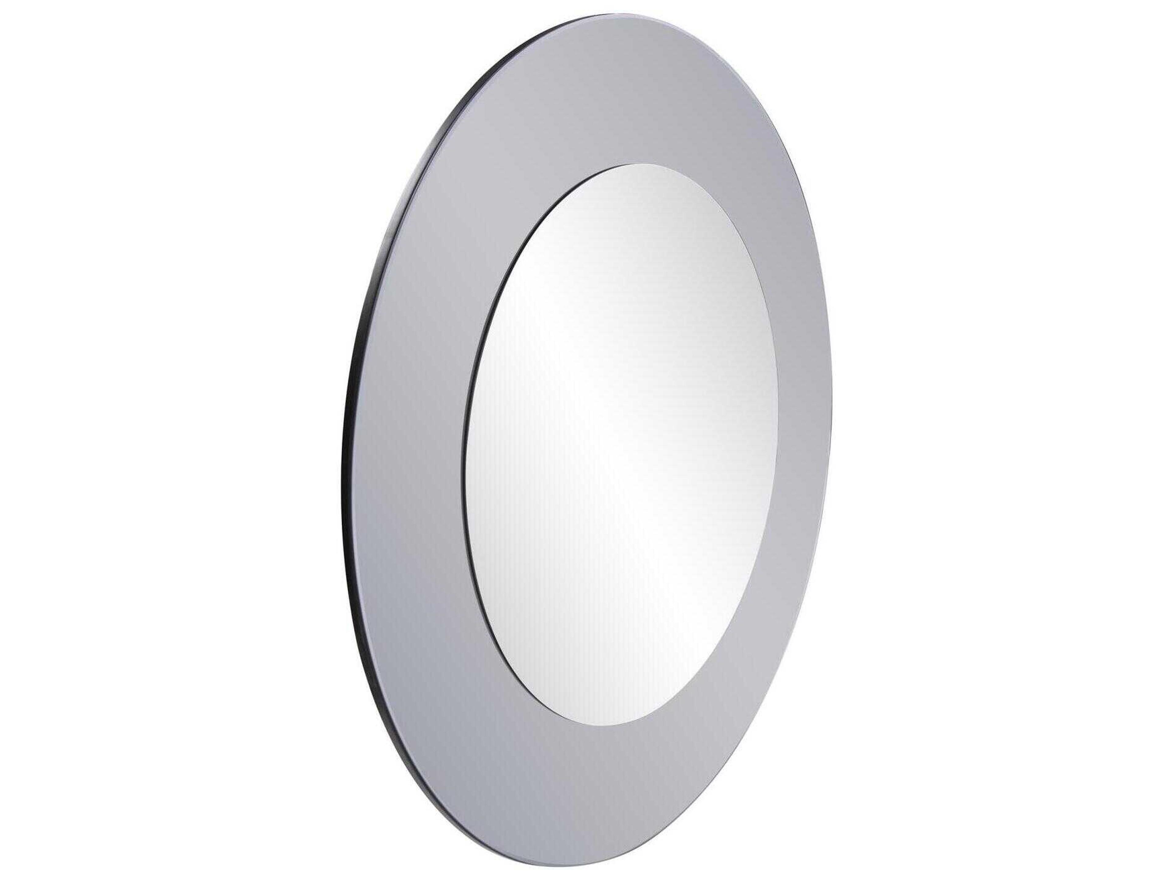 Howard Elliott Auryn Smokey Gray Round Wall Mirror