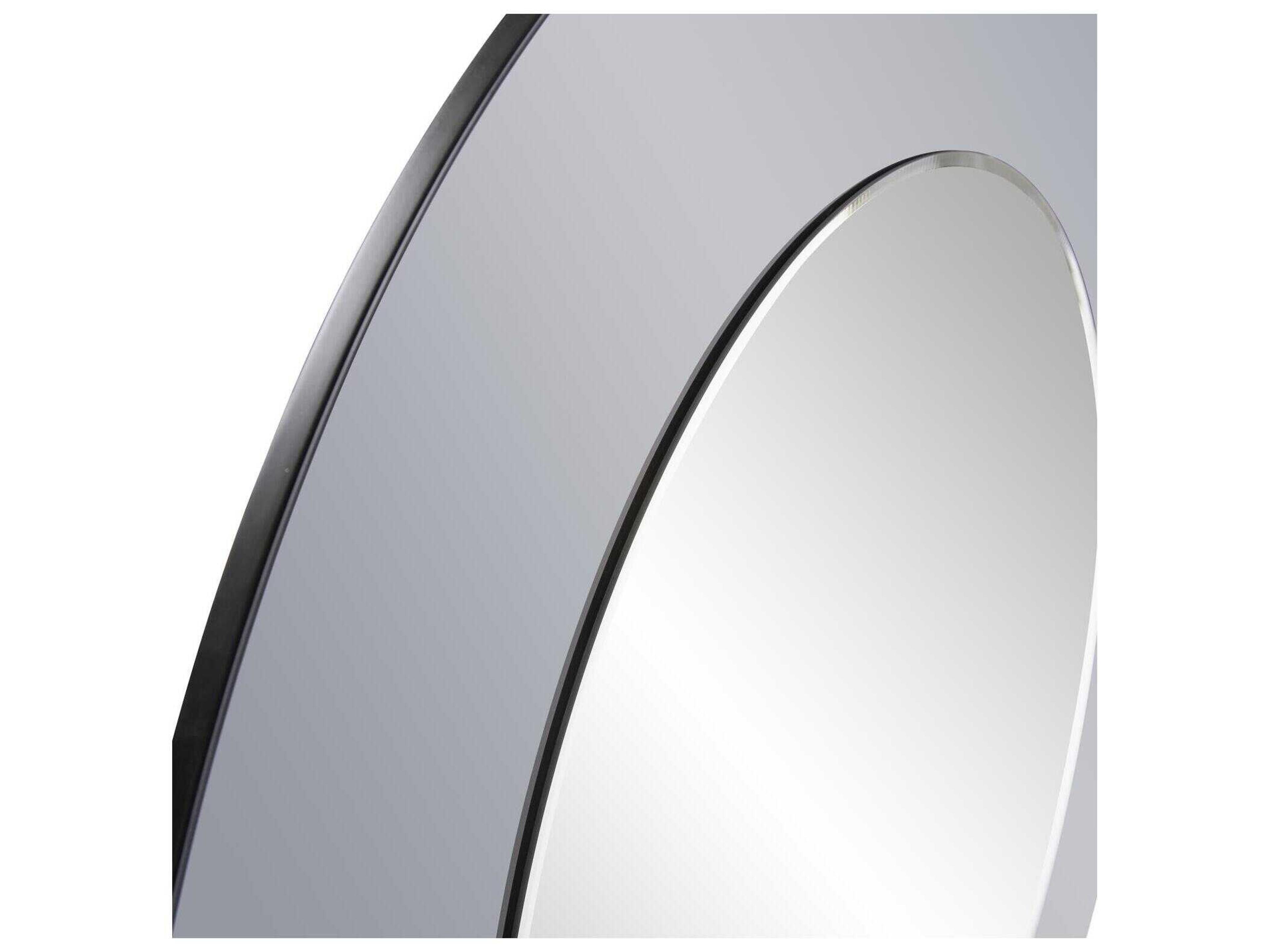 Howard Elliott Auryn Smokey Gray Round Wall Mirror