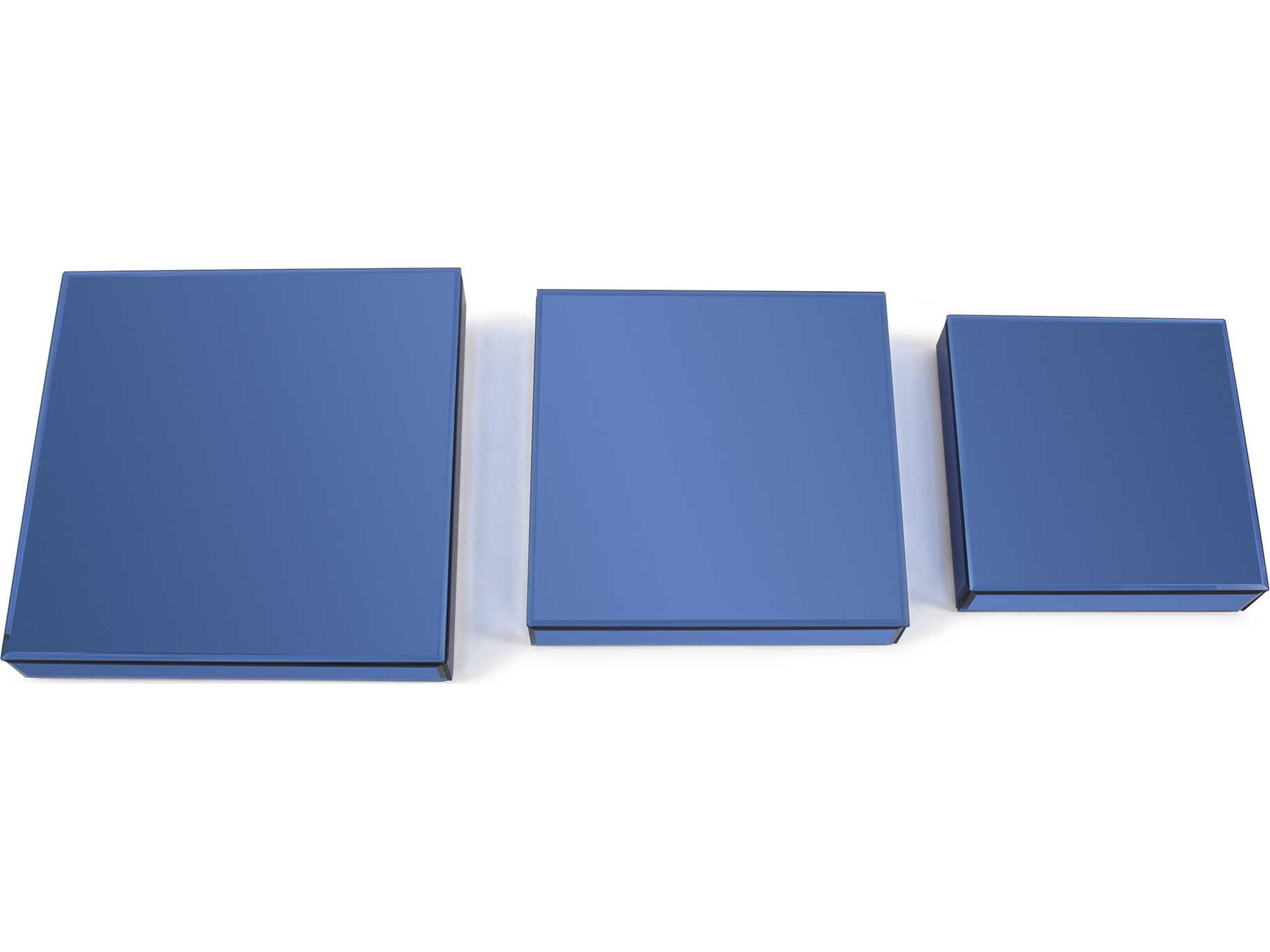 Howard Elliott Sapphire Mirrored Platforms Set of 3