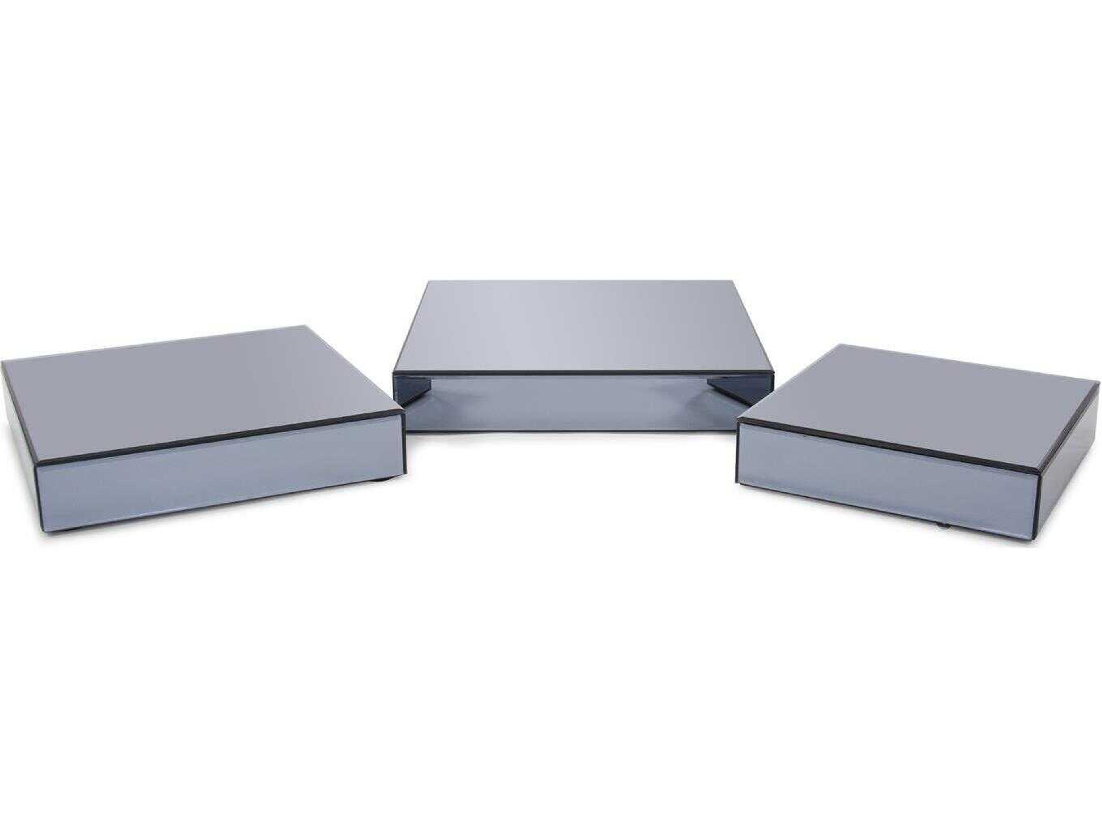 Howard Elliott Grigio Mirrored Platforms Set of 3