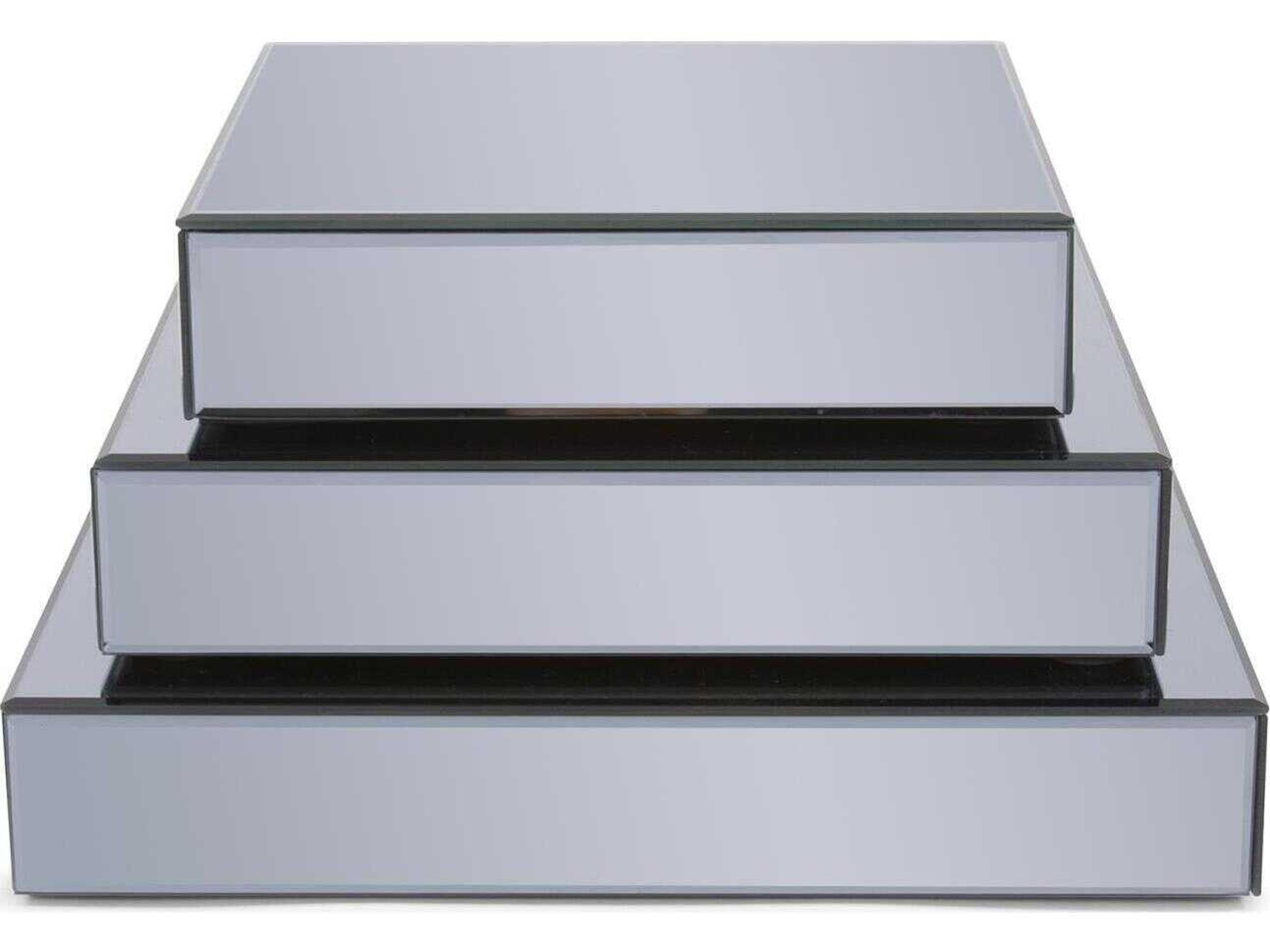 Howard Elliott Grigio Mirrored Platforms Set of 3