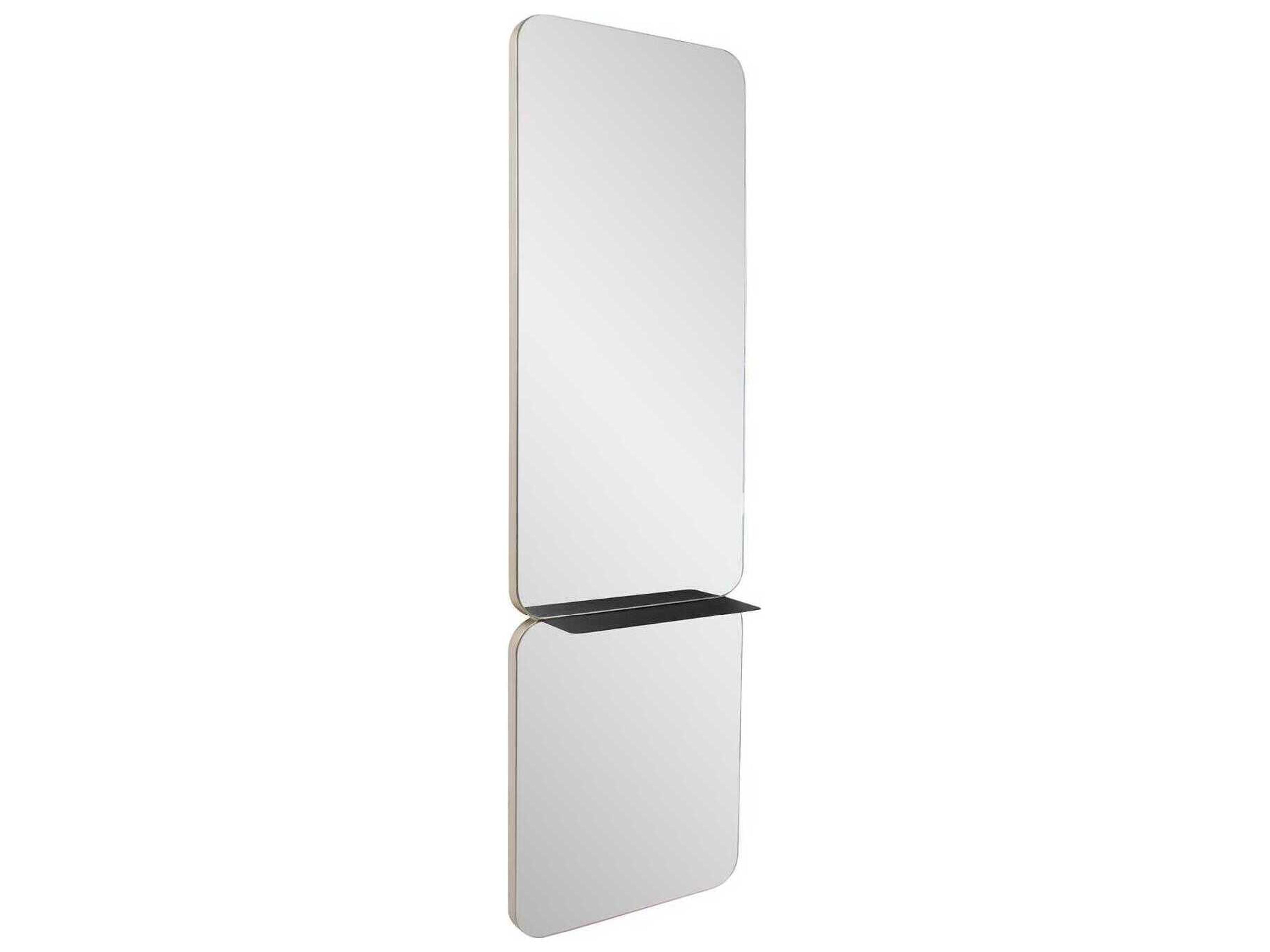 Howard Elliott Gropius Polished Silver Rectangular Wall Mirror