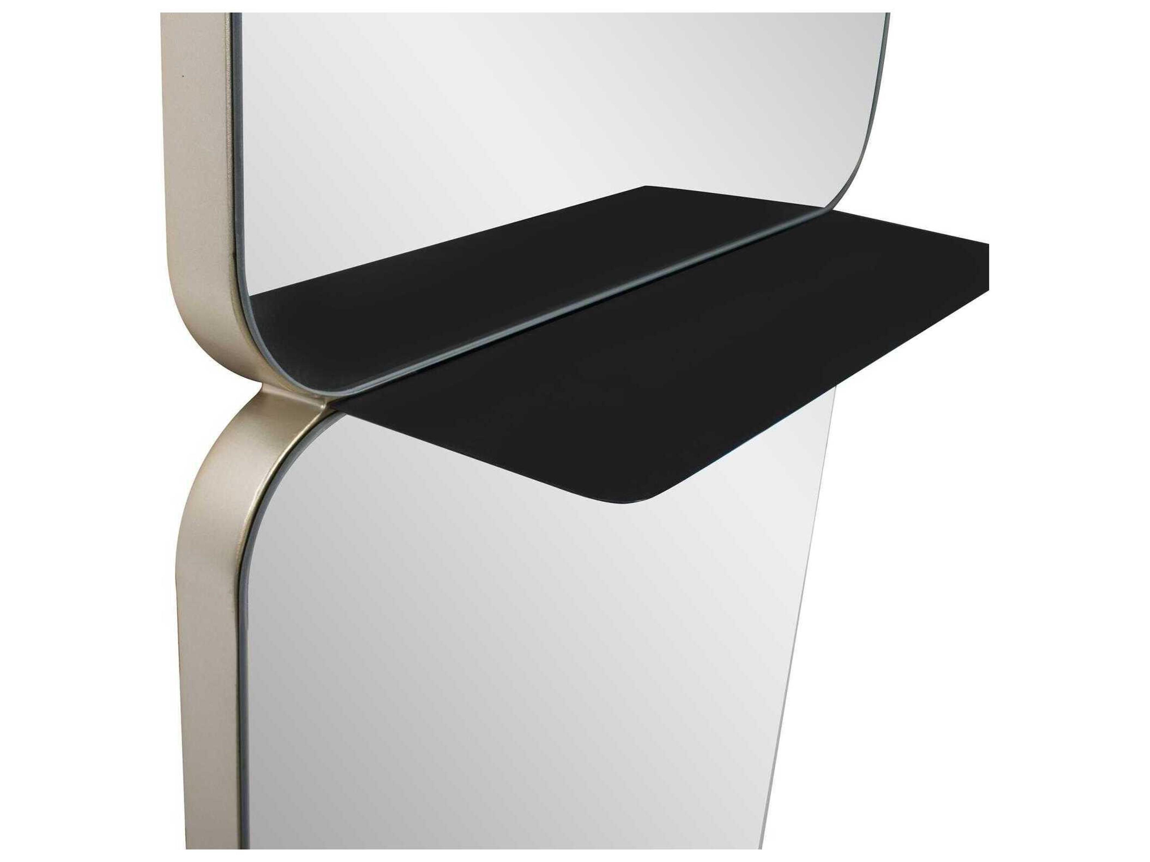 Howard Elliott Gropius Polished Silver Rectangular Wall Mirror