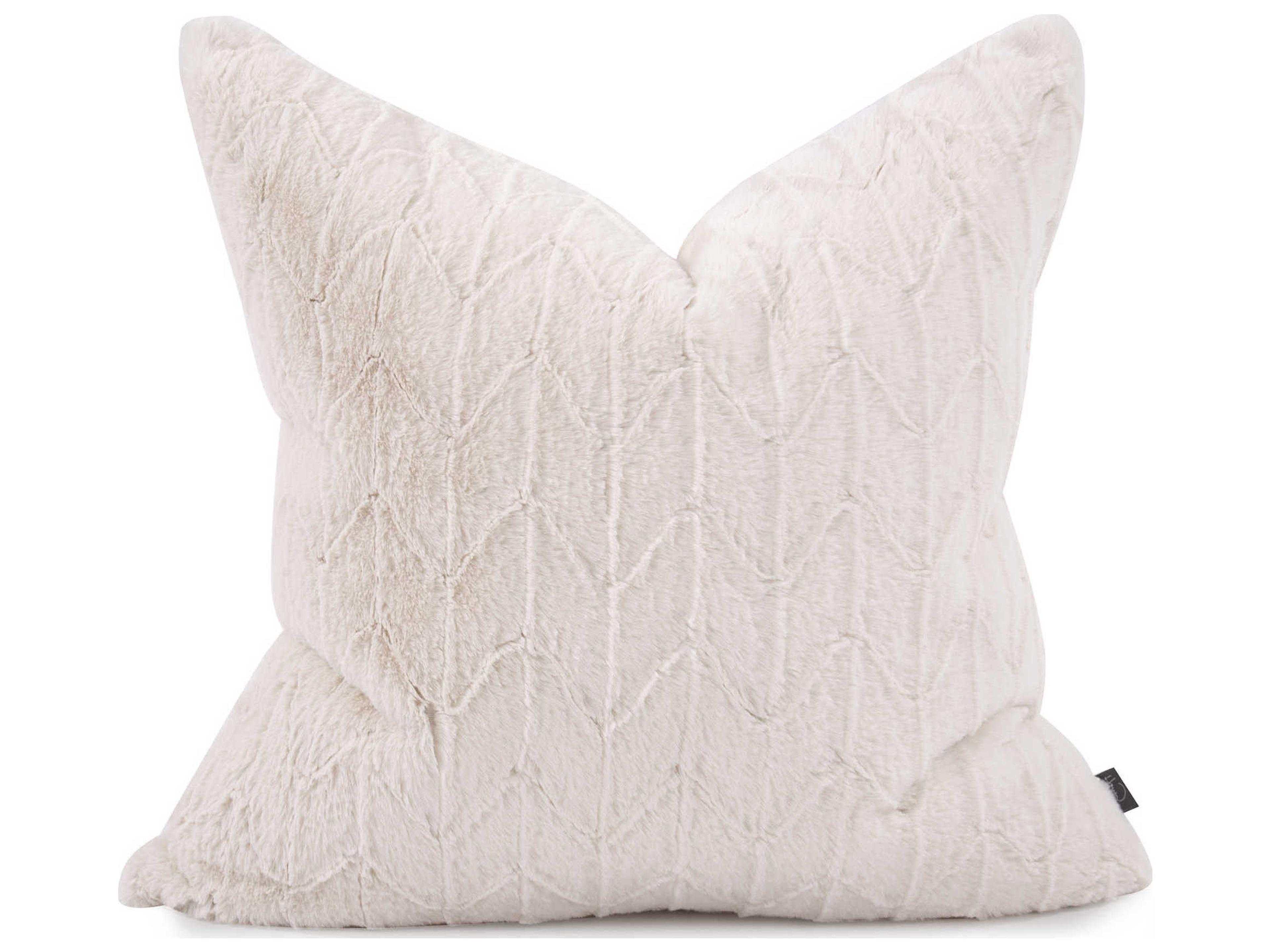 Faux Fur Angora Natural 24" x 24" Pillow