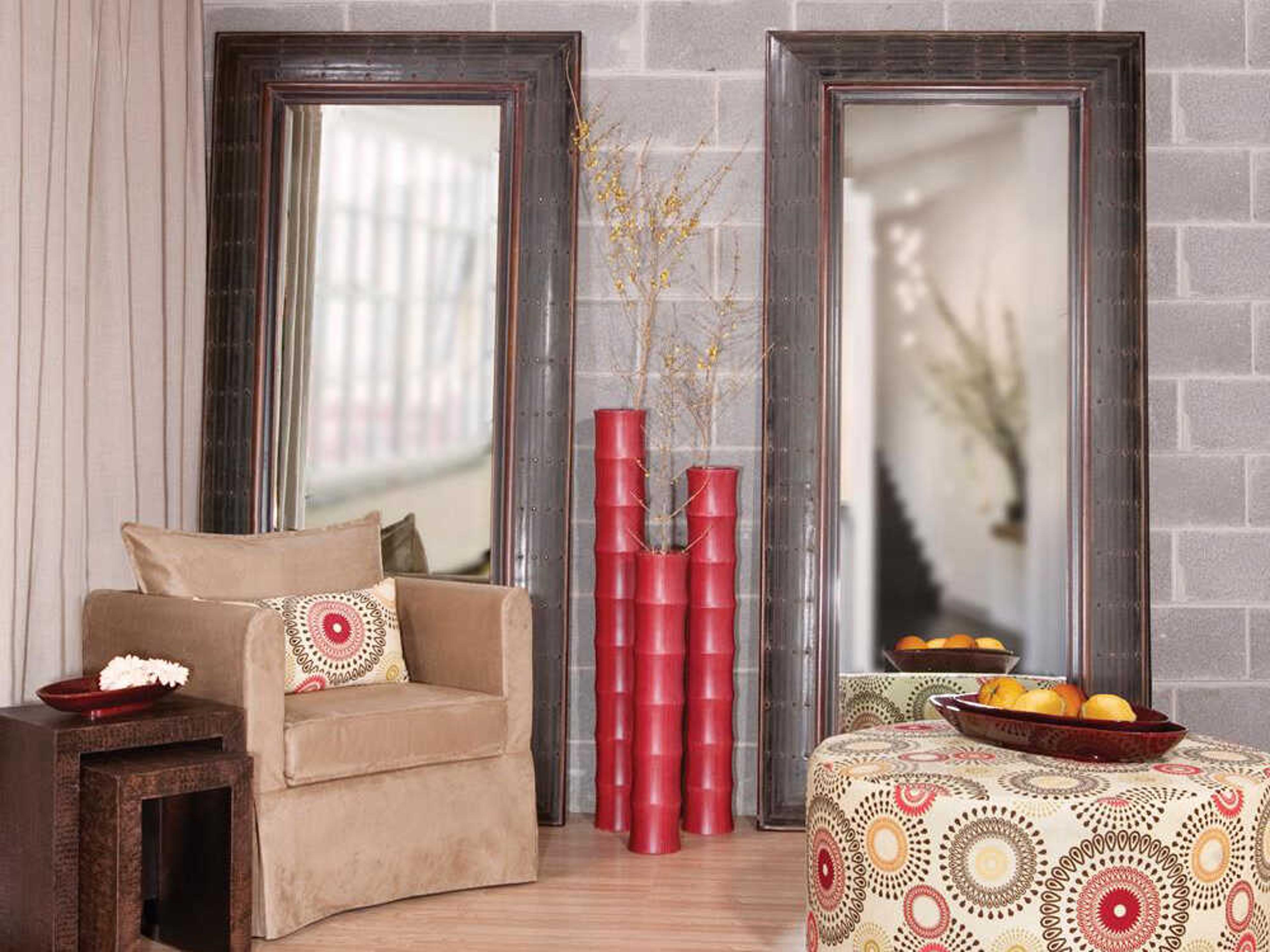 Howard Elliott Pamela French Brown Rectangular Wall Mirror