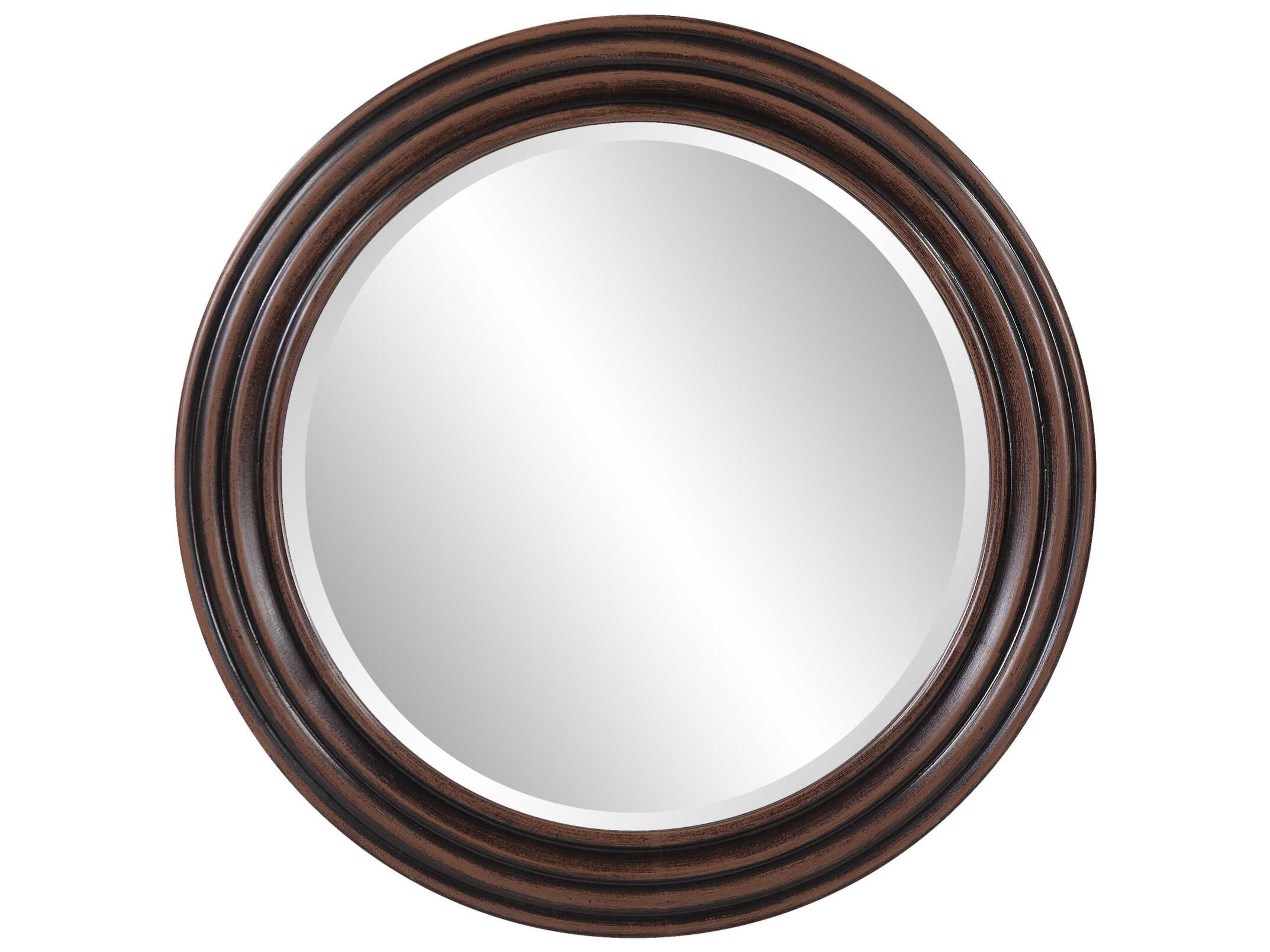 Fredrick Mahogany Round Wall Mirror