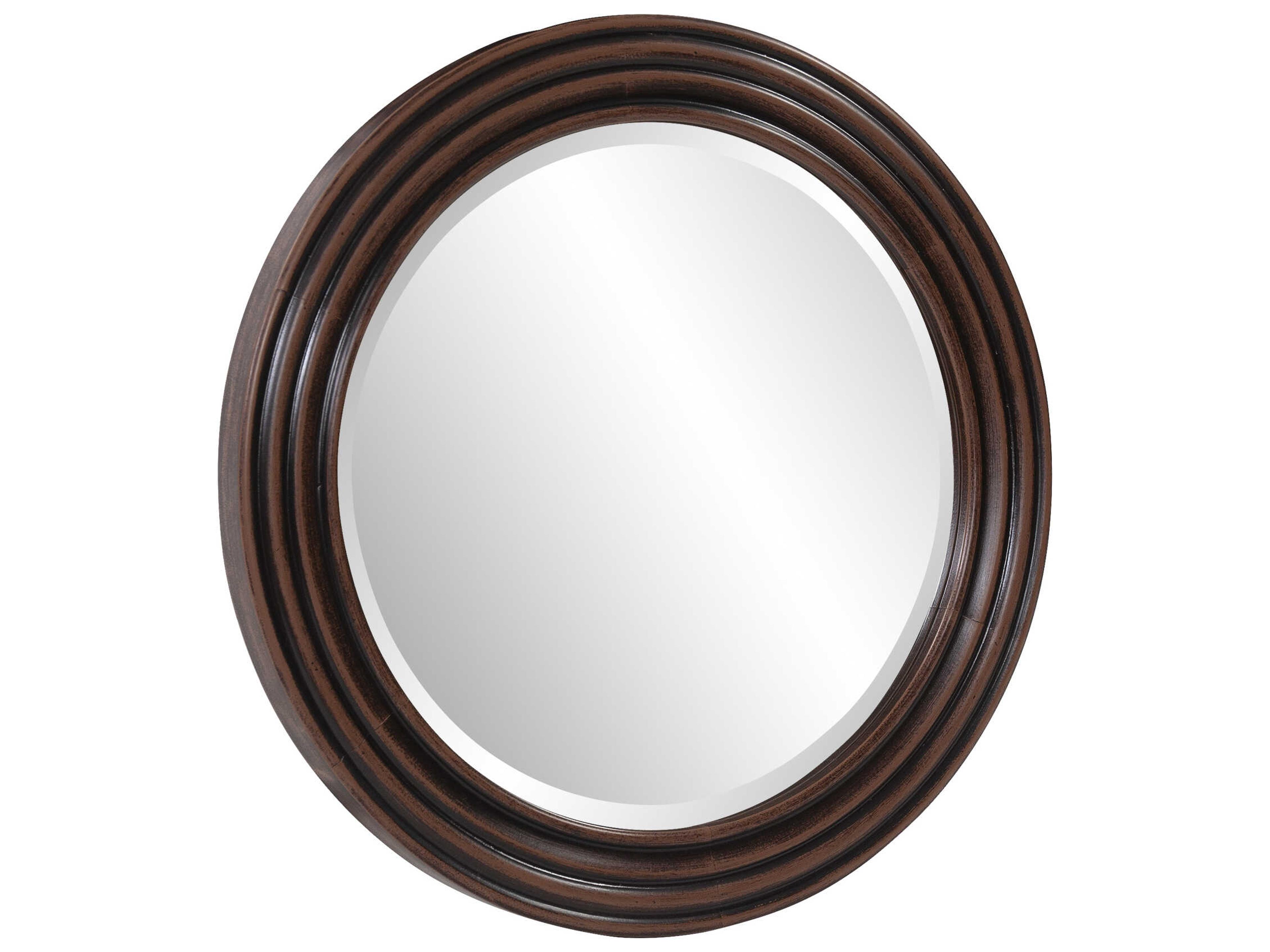 Howard Elliott Fredrick Mahogany Round Wall Mirror