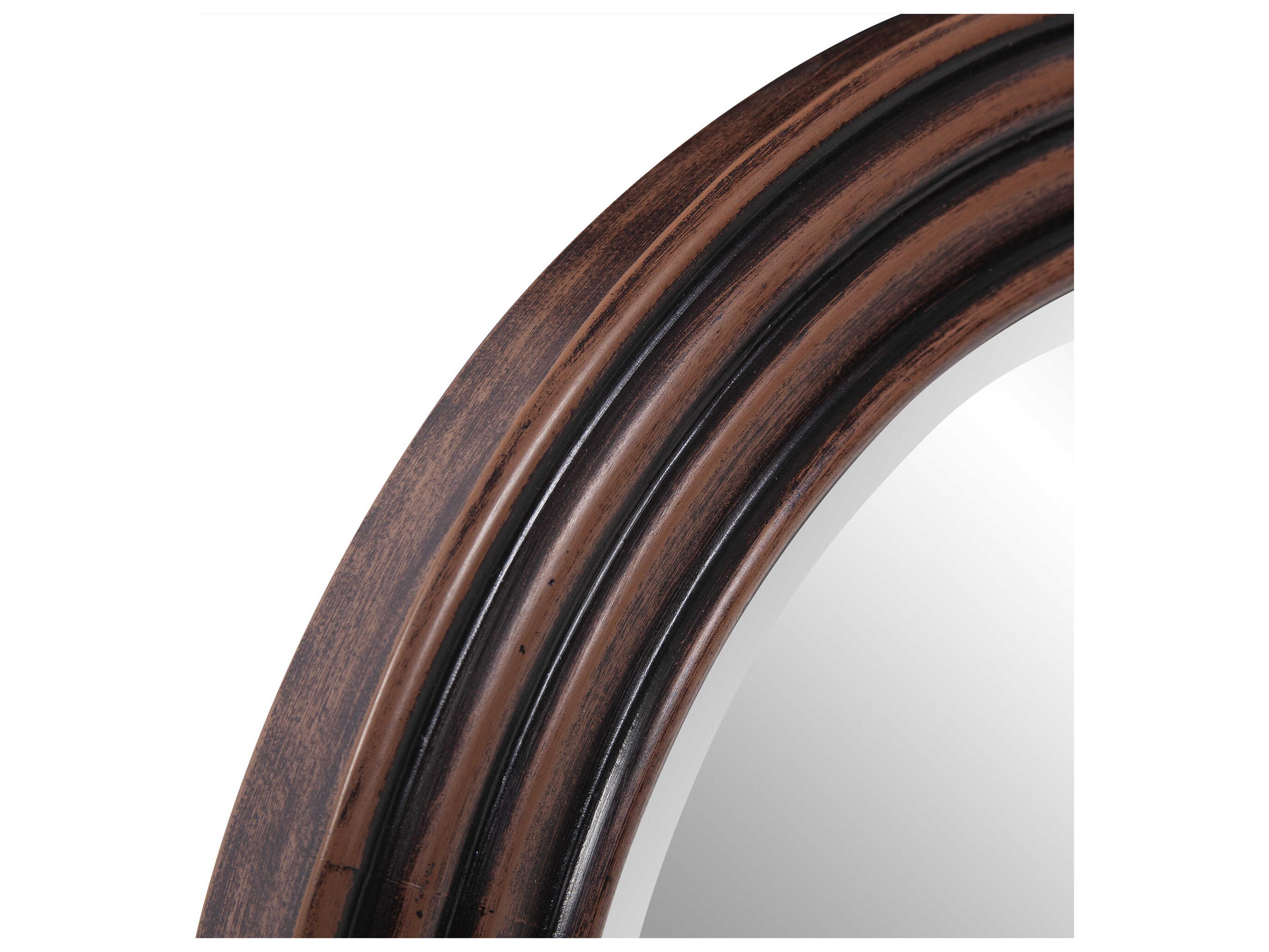 Howard Elliott Fredrick Mahogany Round Wall Mirror