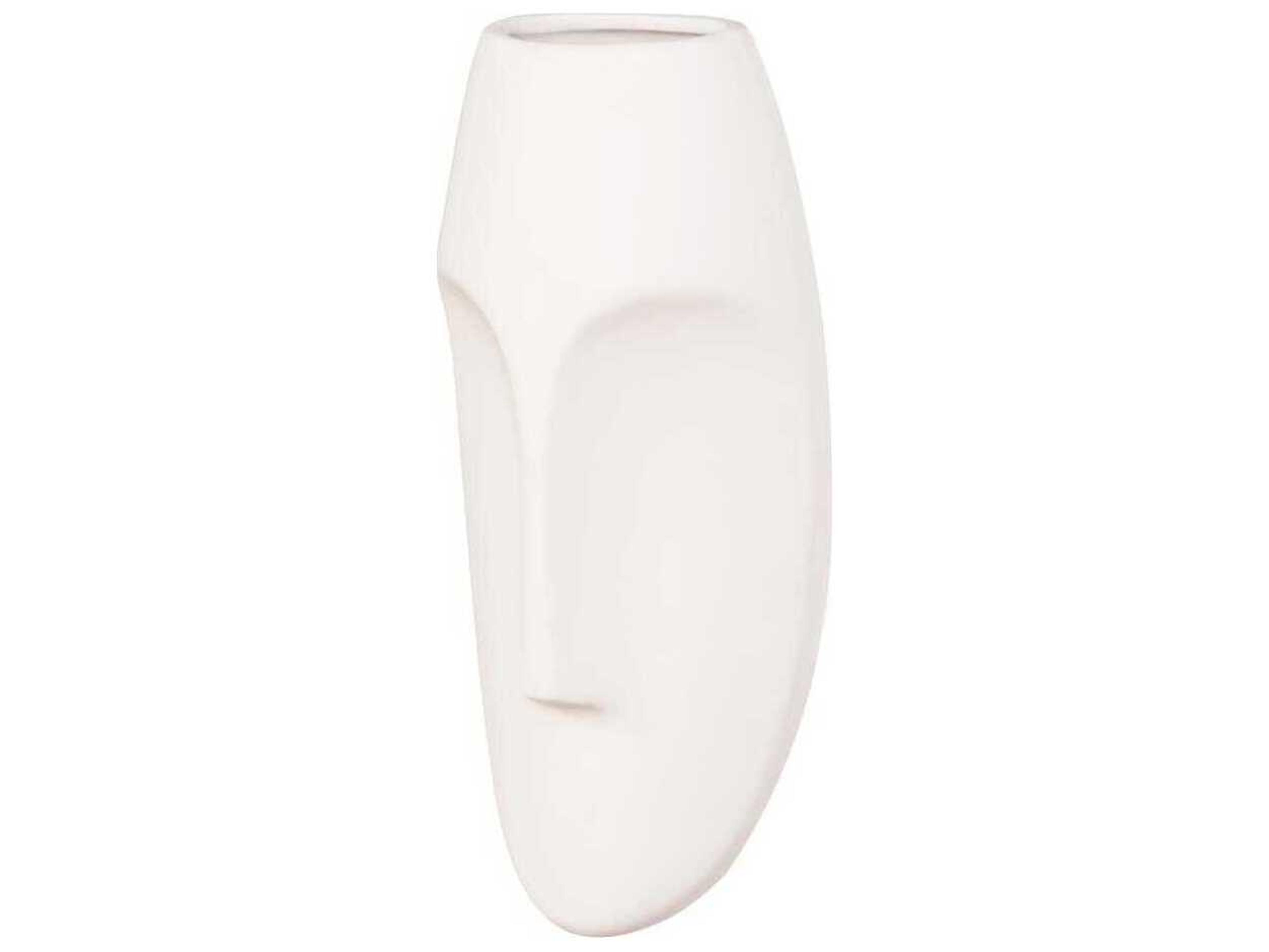 Howard Elliott Matte White Face Wall Sculpture