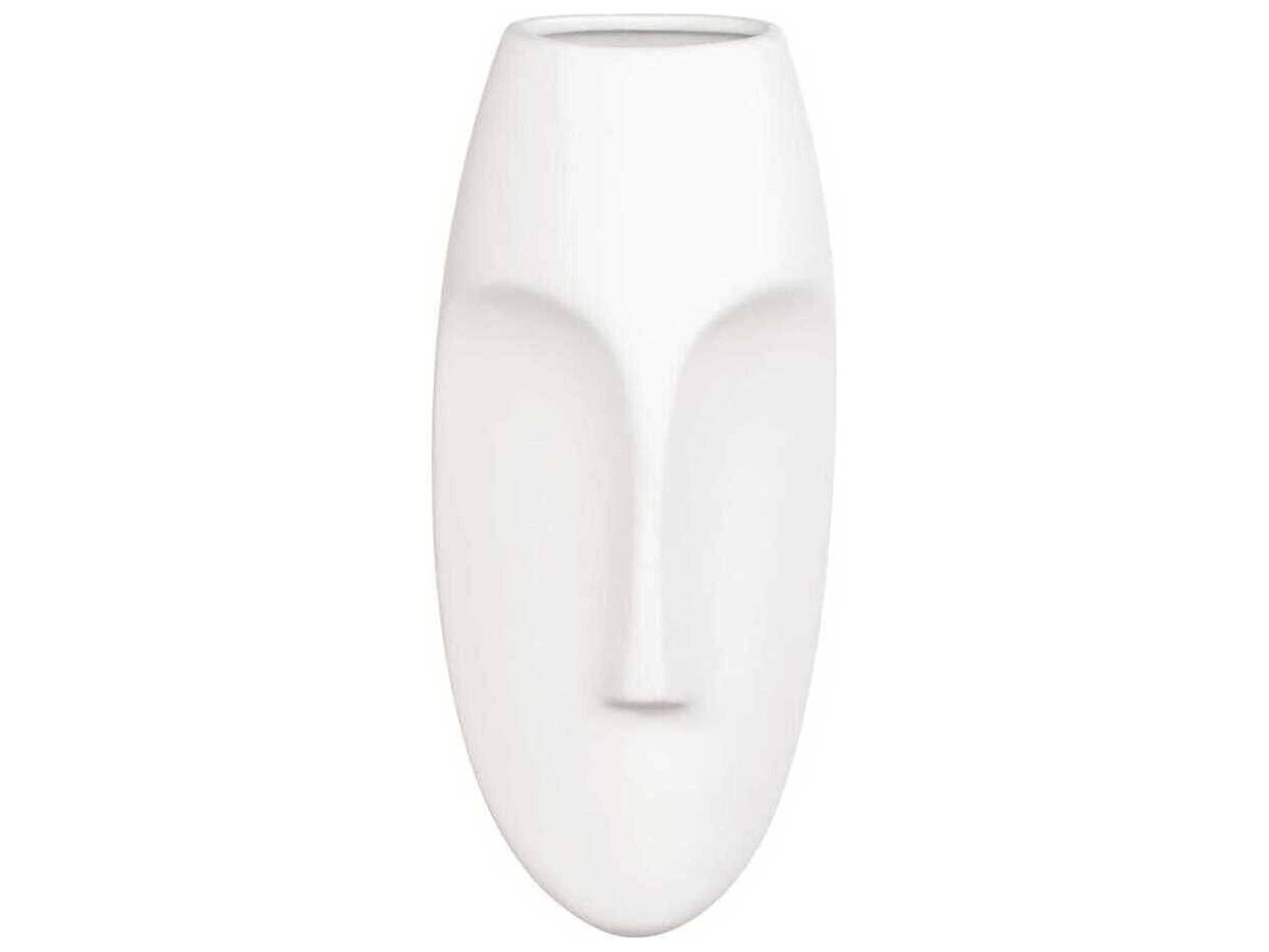 Howard Elliott Matte White Face Wall Sculpture