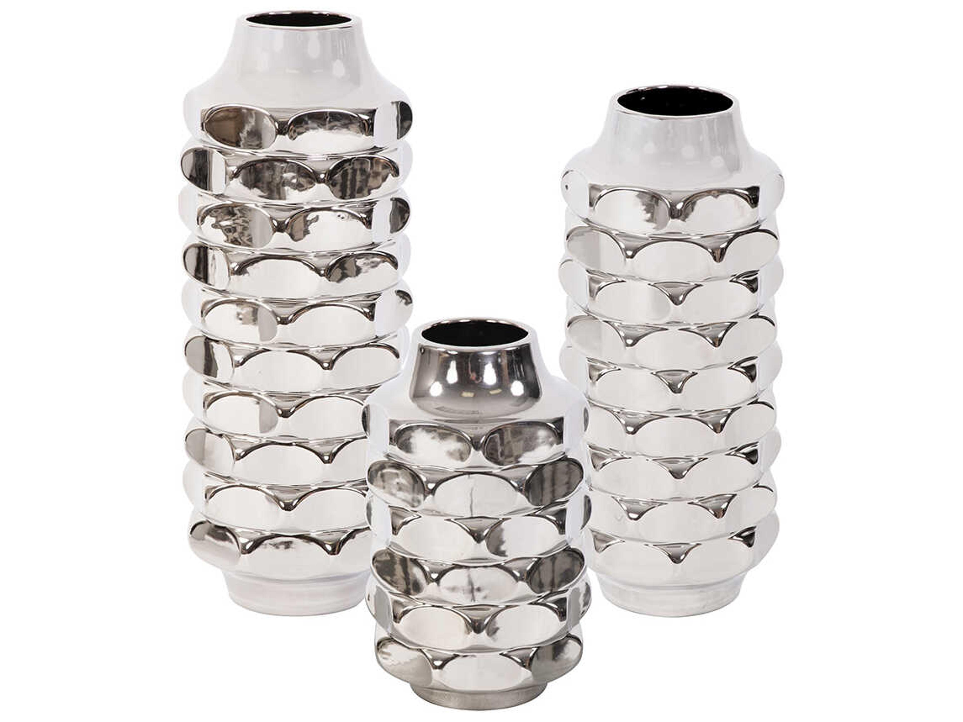 Howard Elliott Hammered Nickel Vase