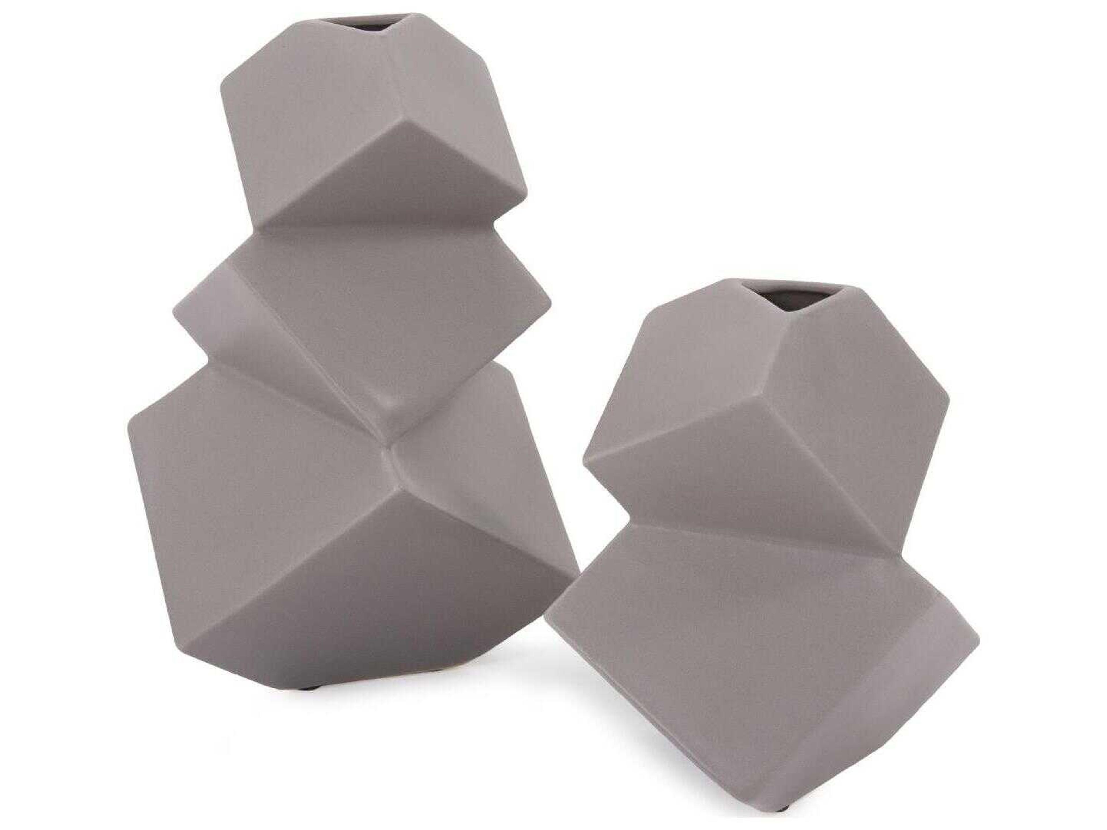 Howard Elliott Cubic Taupe Vase