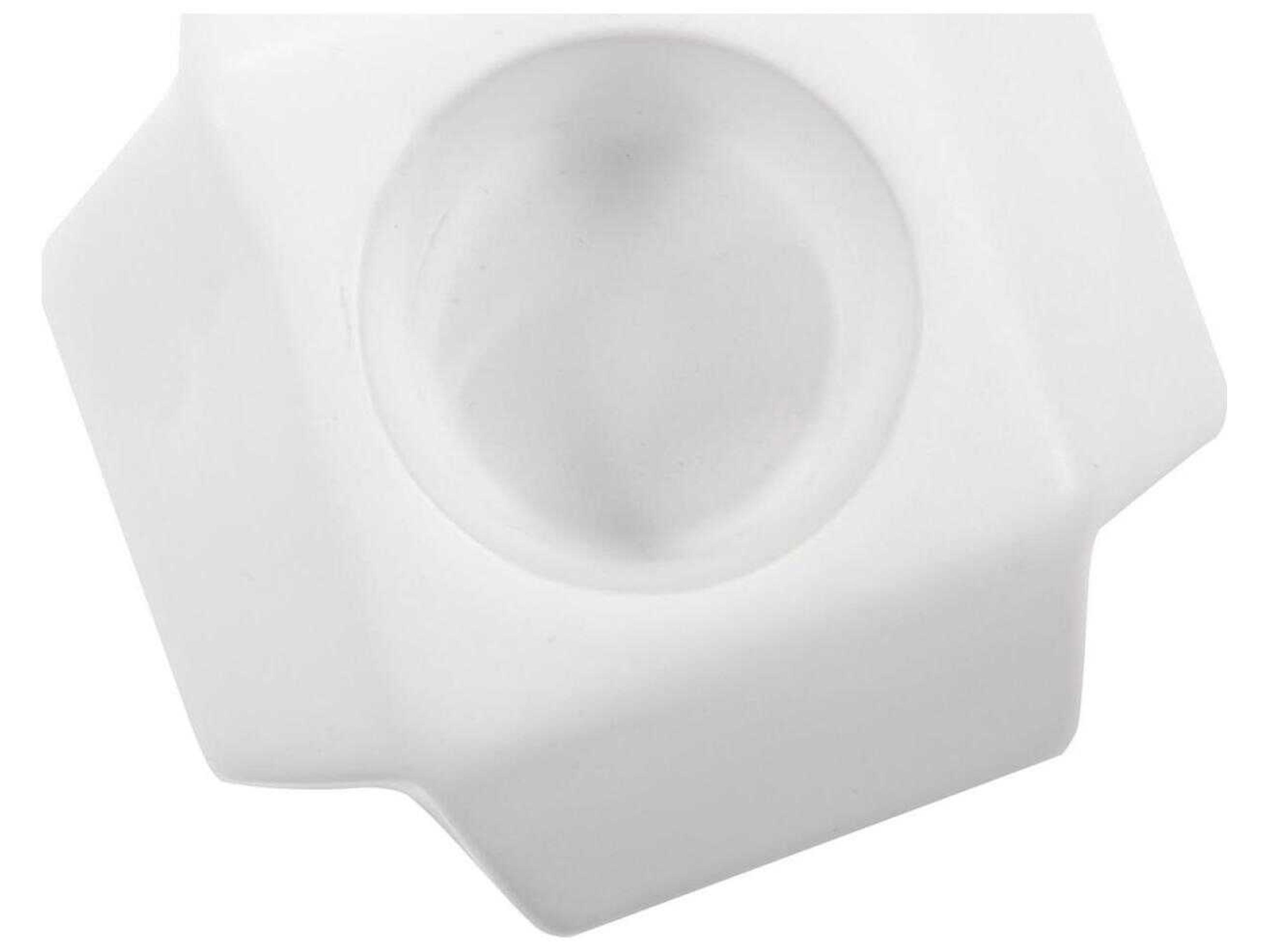 Howard Elliott Matte White Triple Cubic Candle Holder