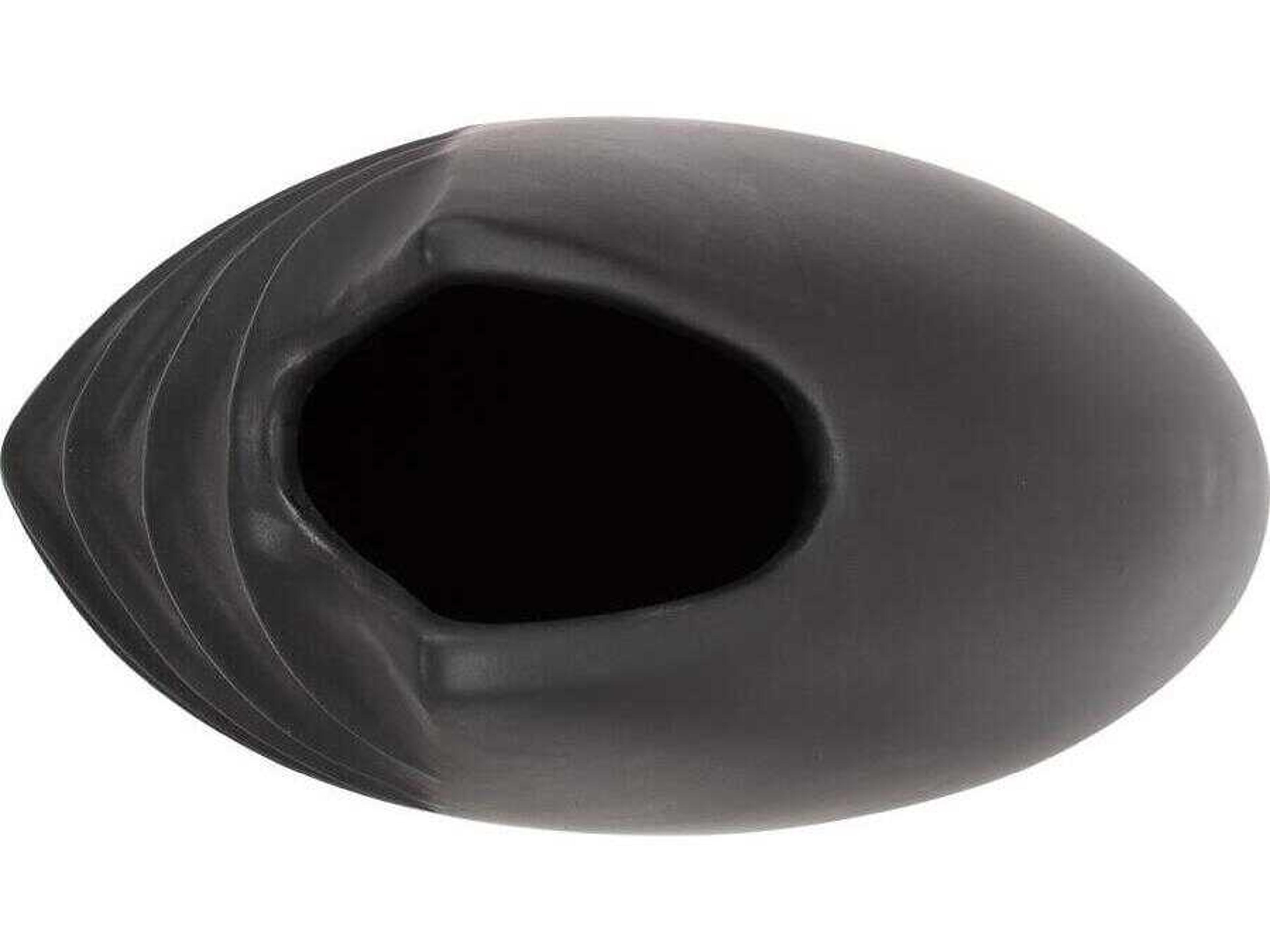 Howard Elliott Dierks Ribbed Matte Black Vase