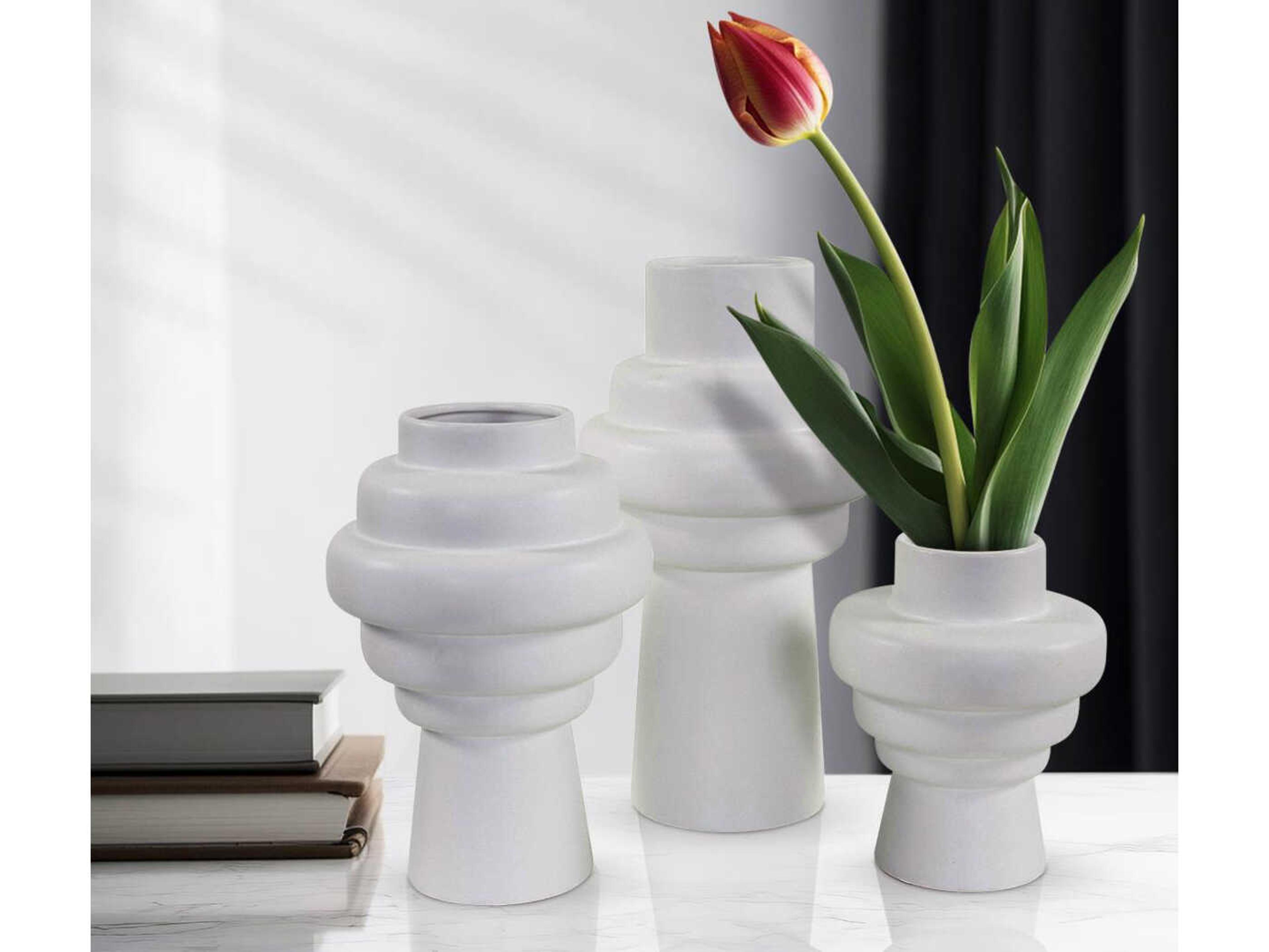 Howard Elliott Zopol Matte White Vase