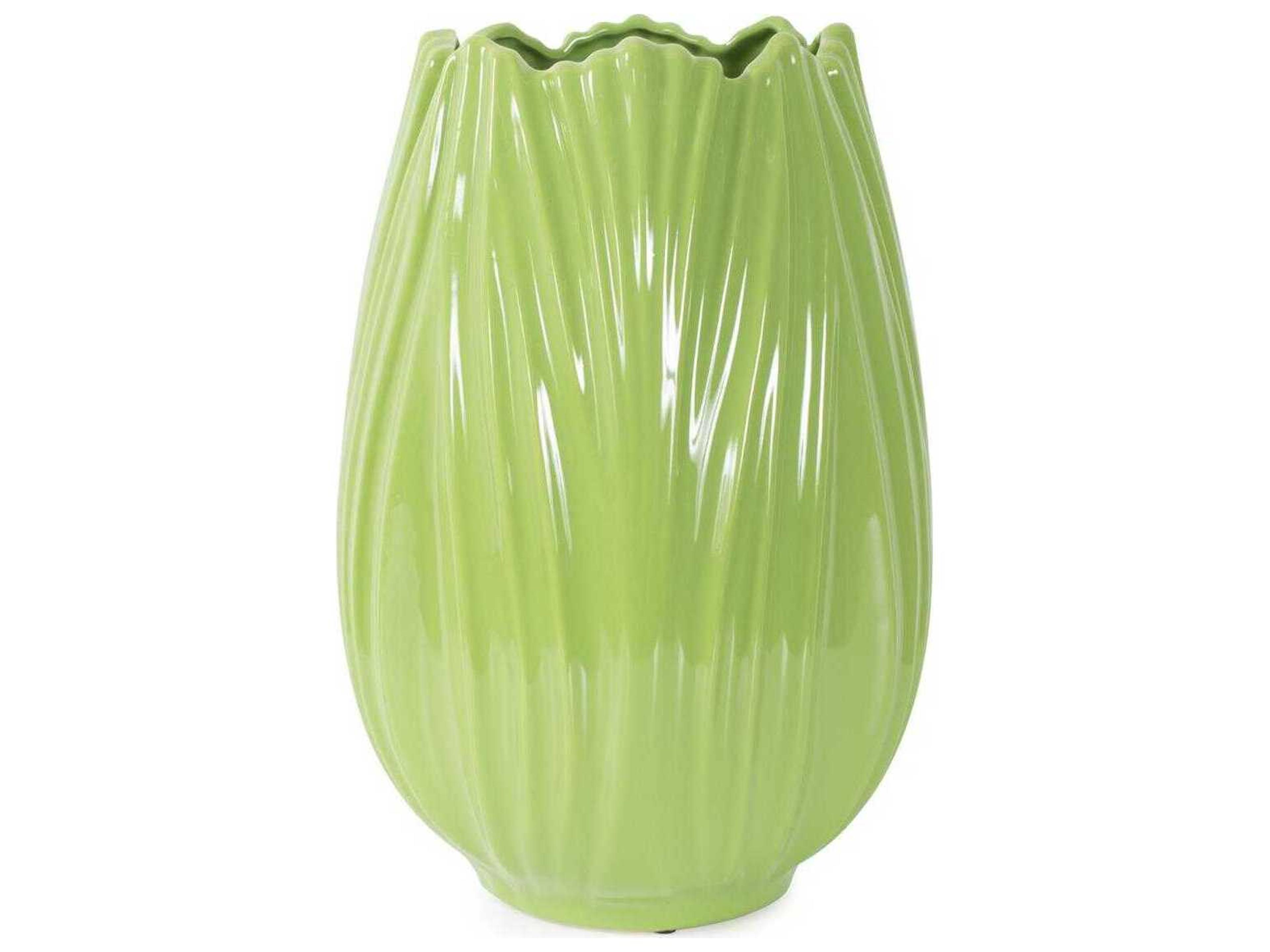 Field Glossy Green Vase