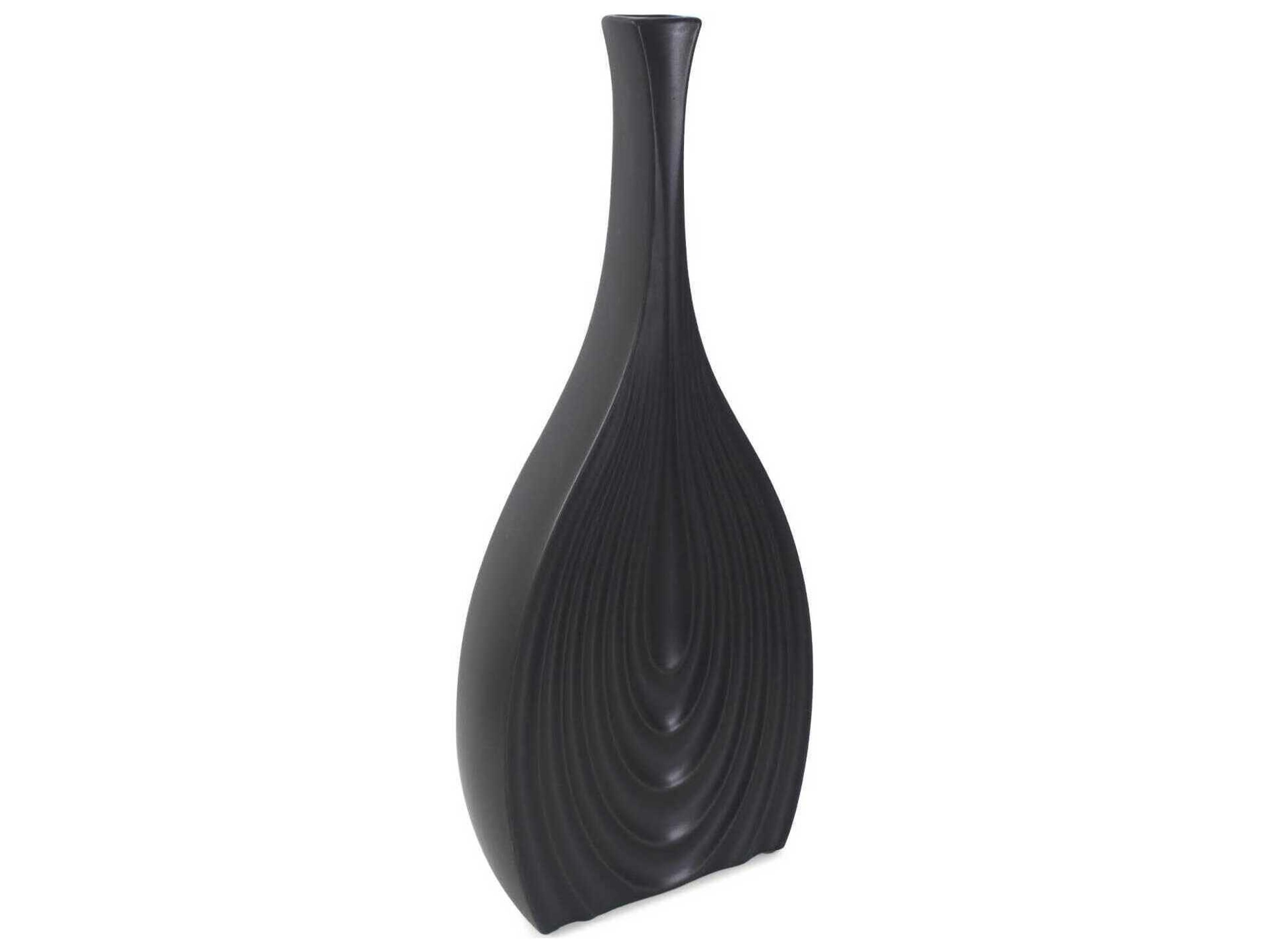 Howard Elliott Onion Tapered Matte Black Vase