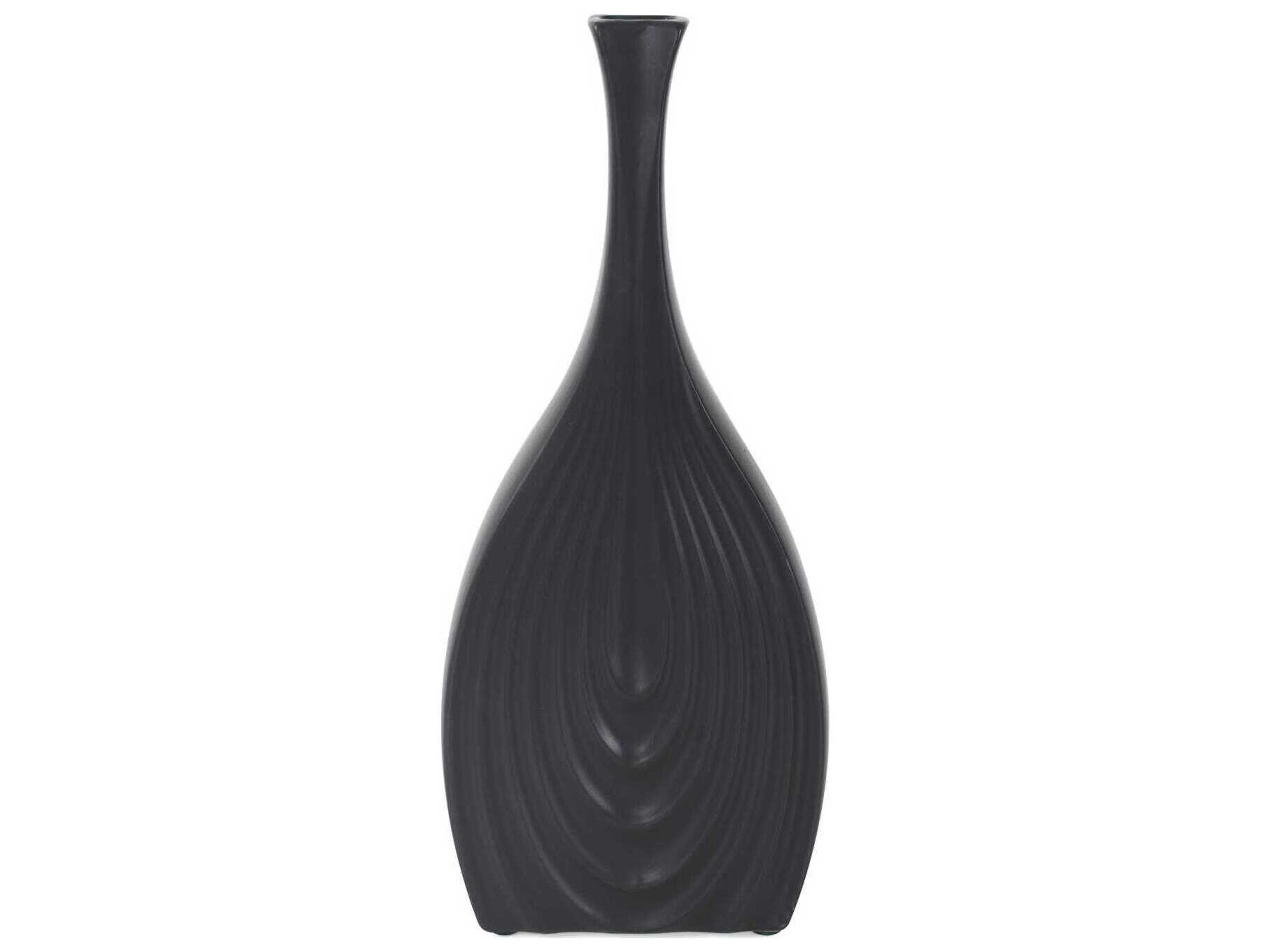 Onion Tapered Matte Black Vase