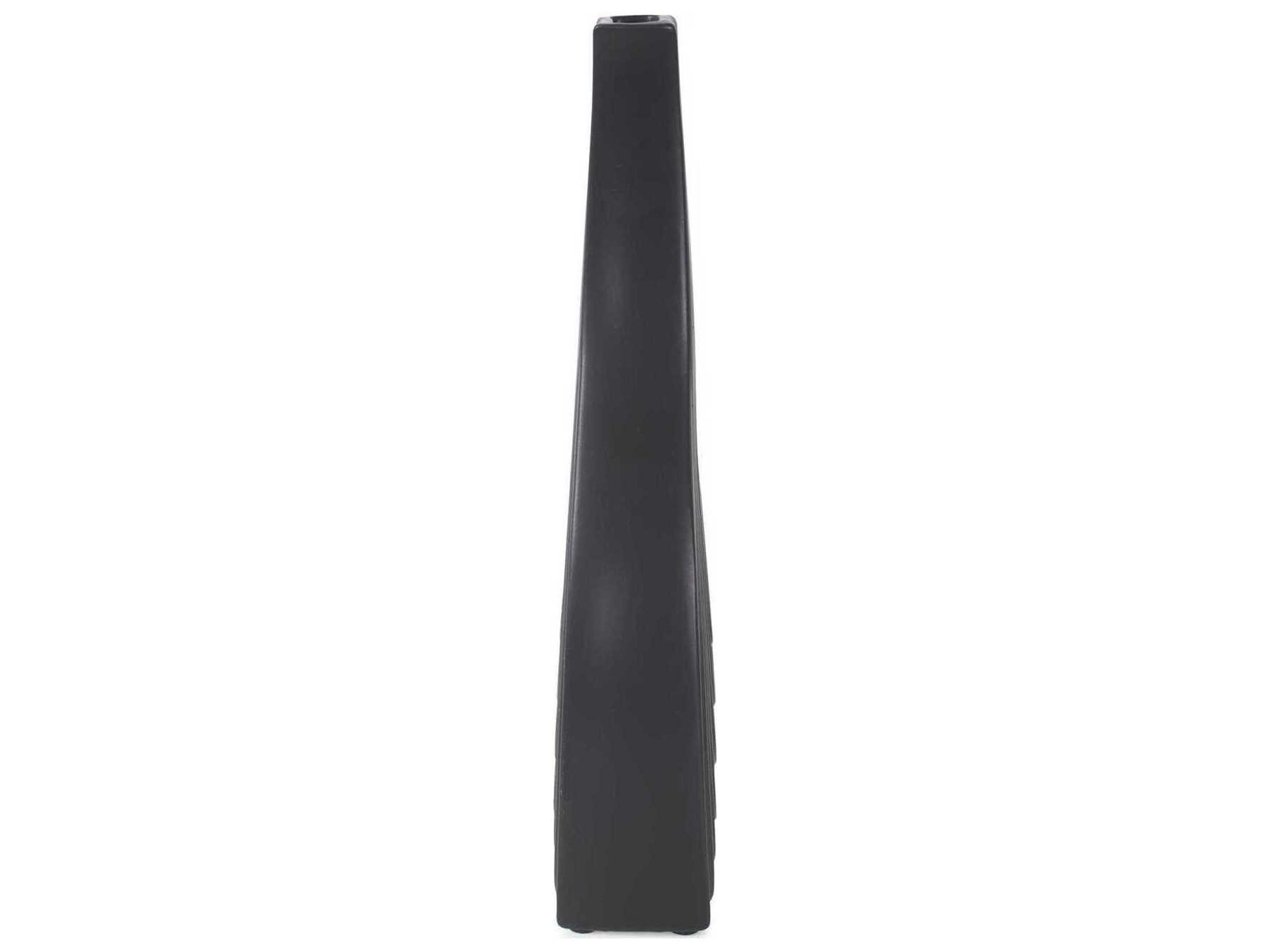 Howard Elliott Onion Tapered Matte Black Vase