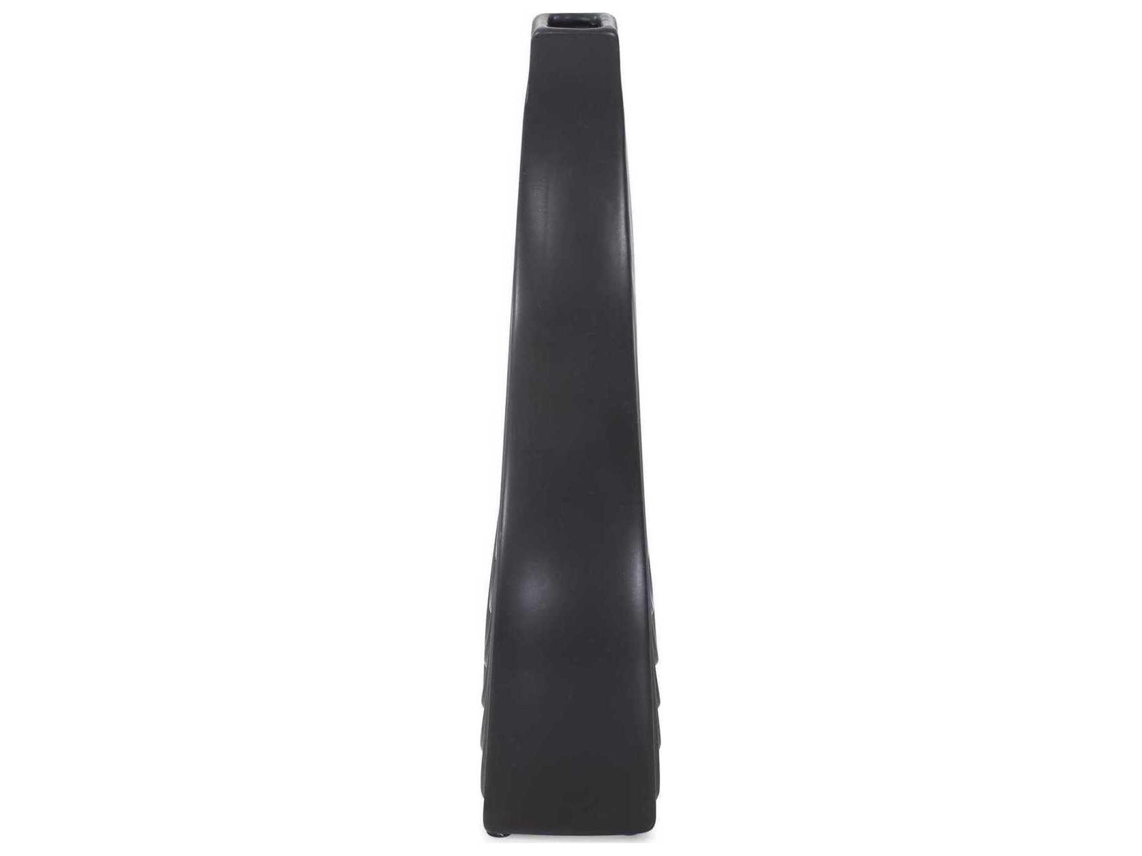 Howard Elliott Onion Tapered Matte Black Vase