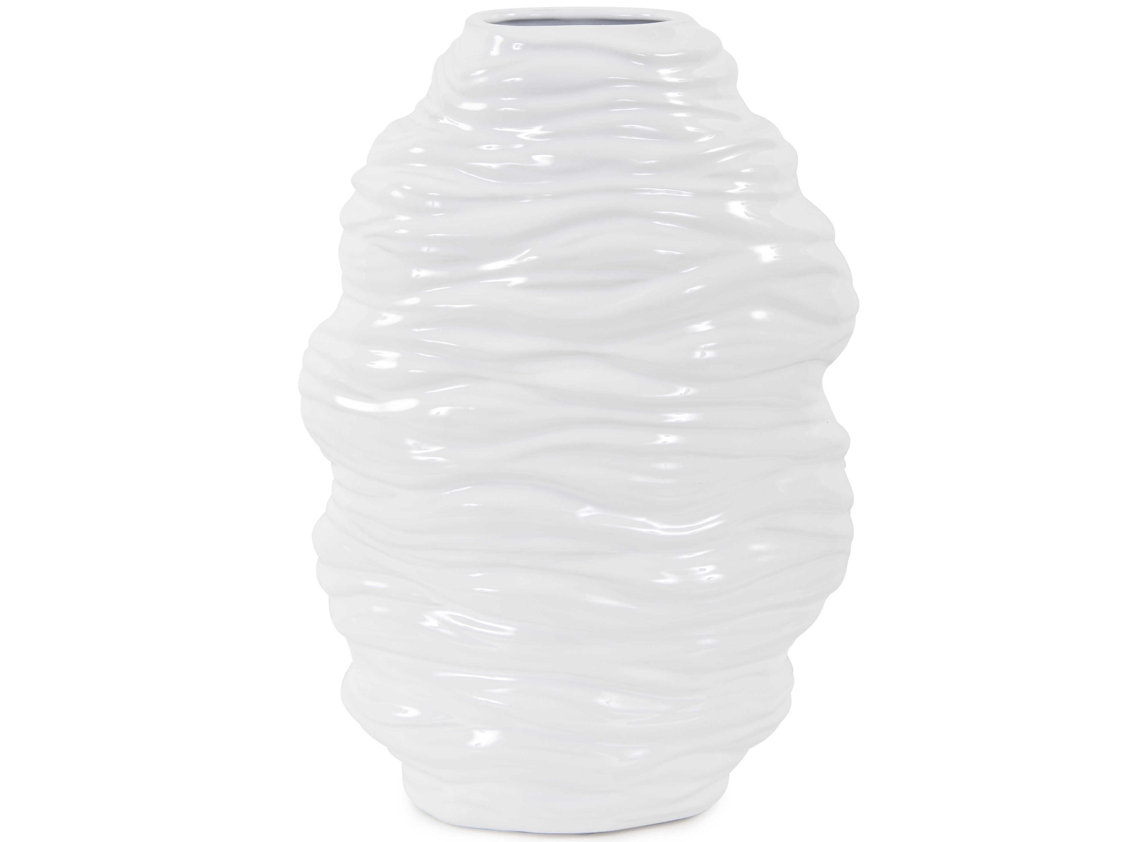 Howard Elliott Ebb Glossy White Vase