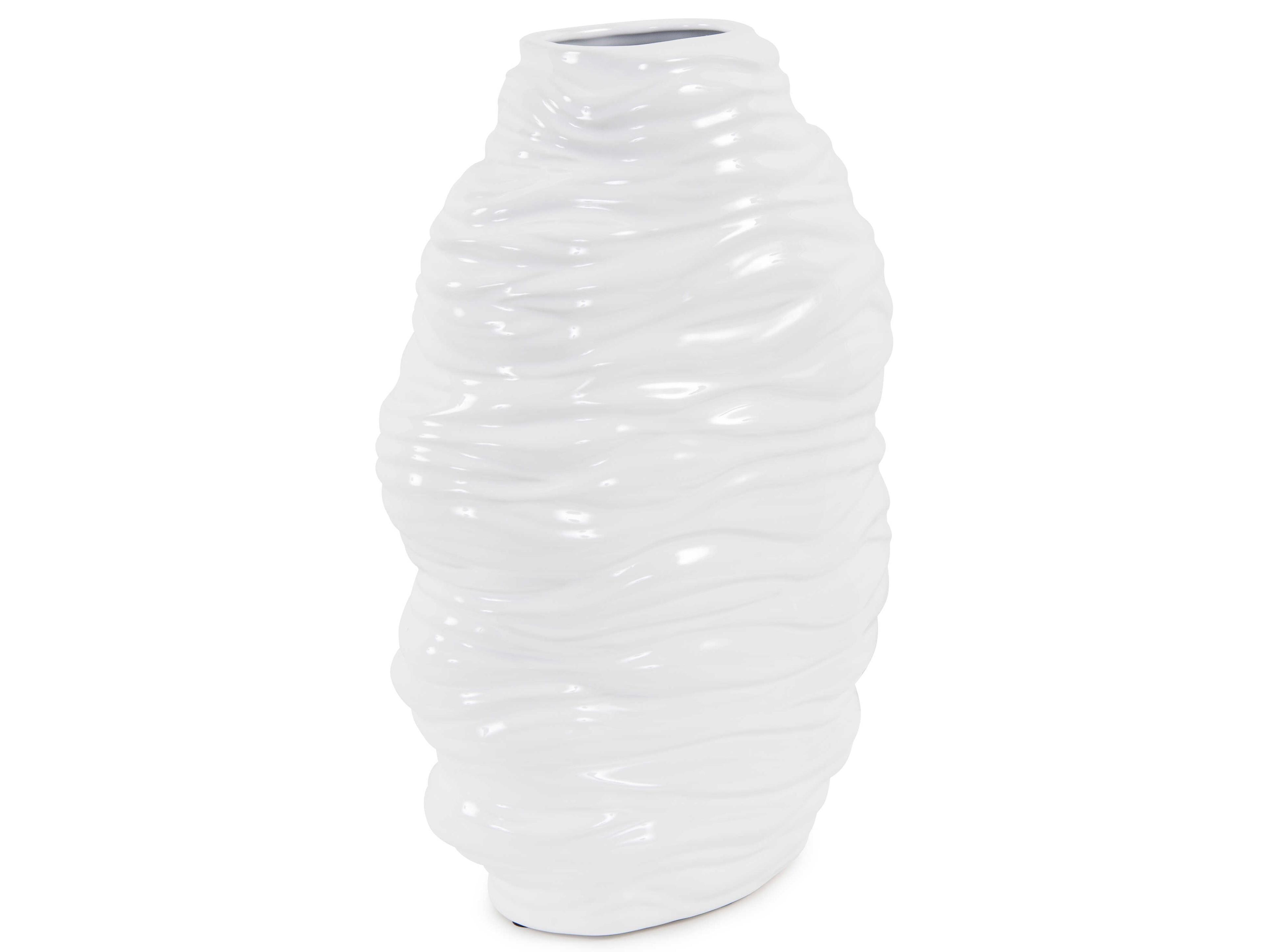 Howard Elliott Ebb Glossy White Vase