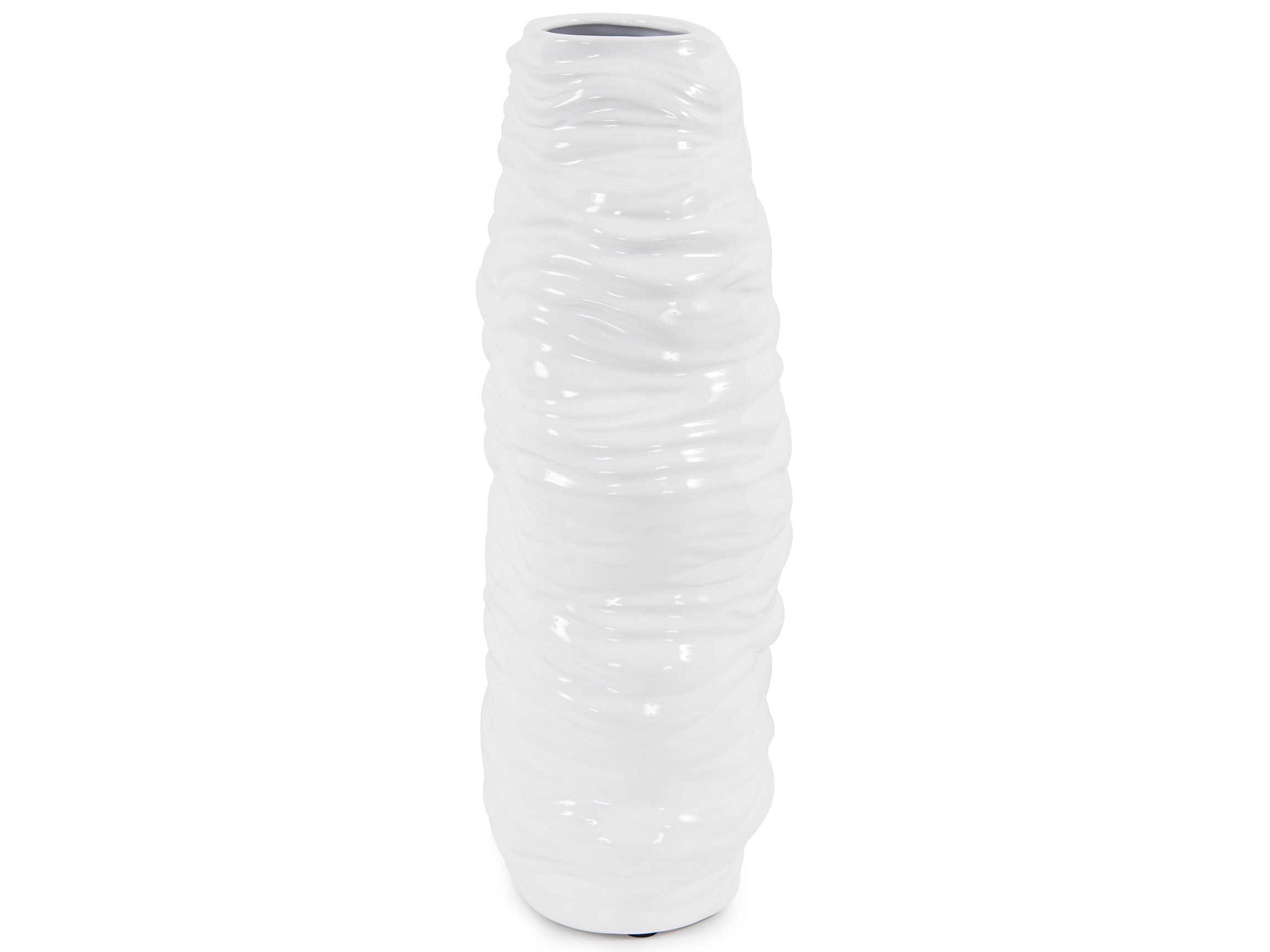 Howard Elliott Ebb Glossy White Vase