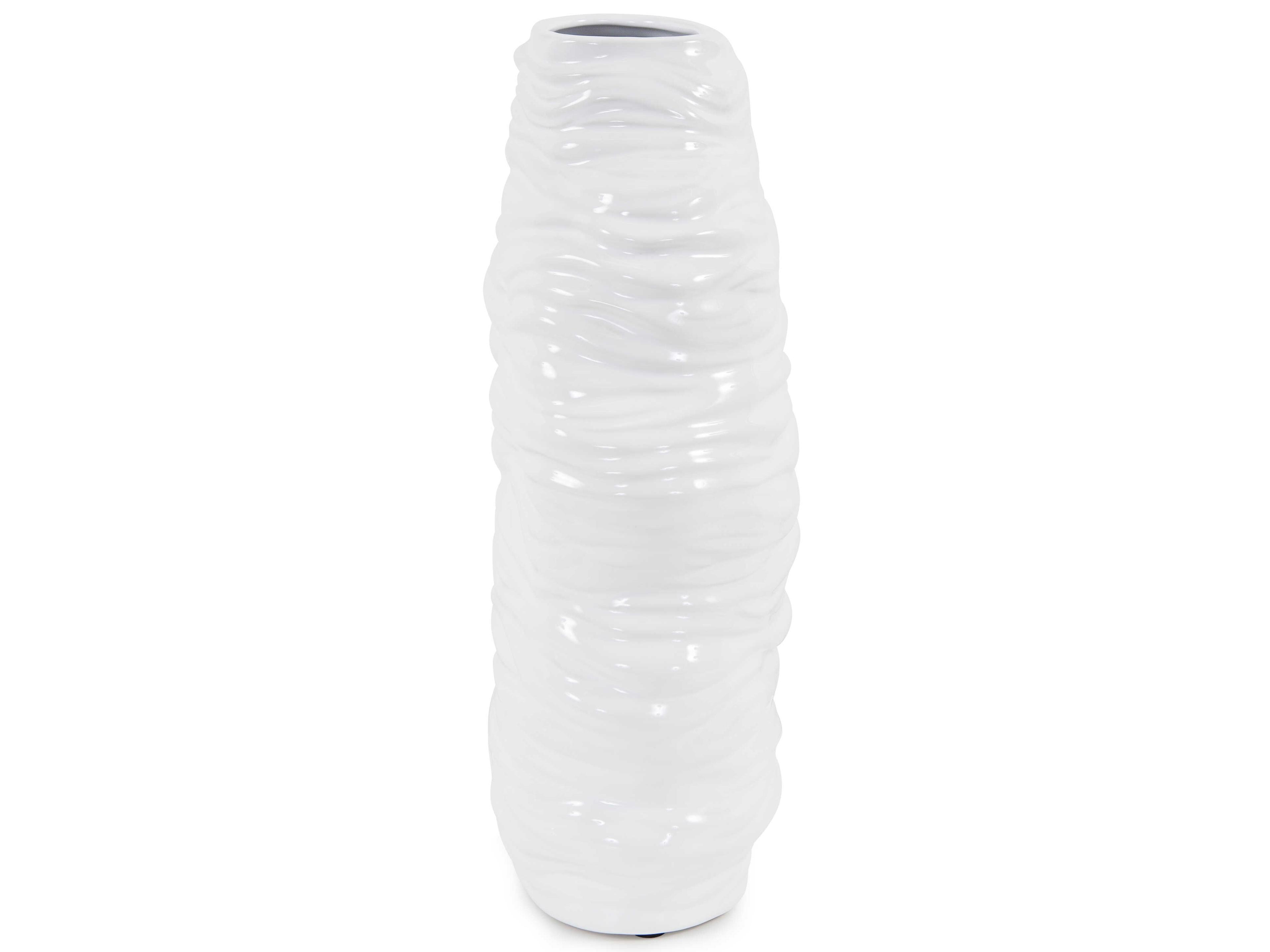 Howard Elliott Ebb Glossy White Vase