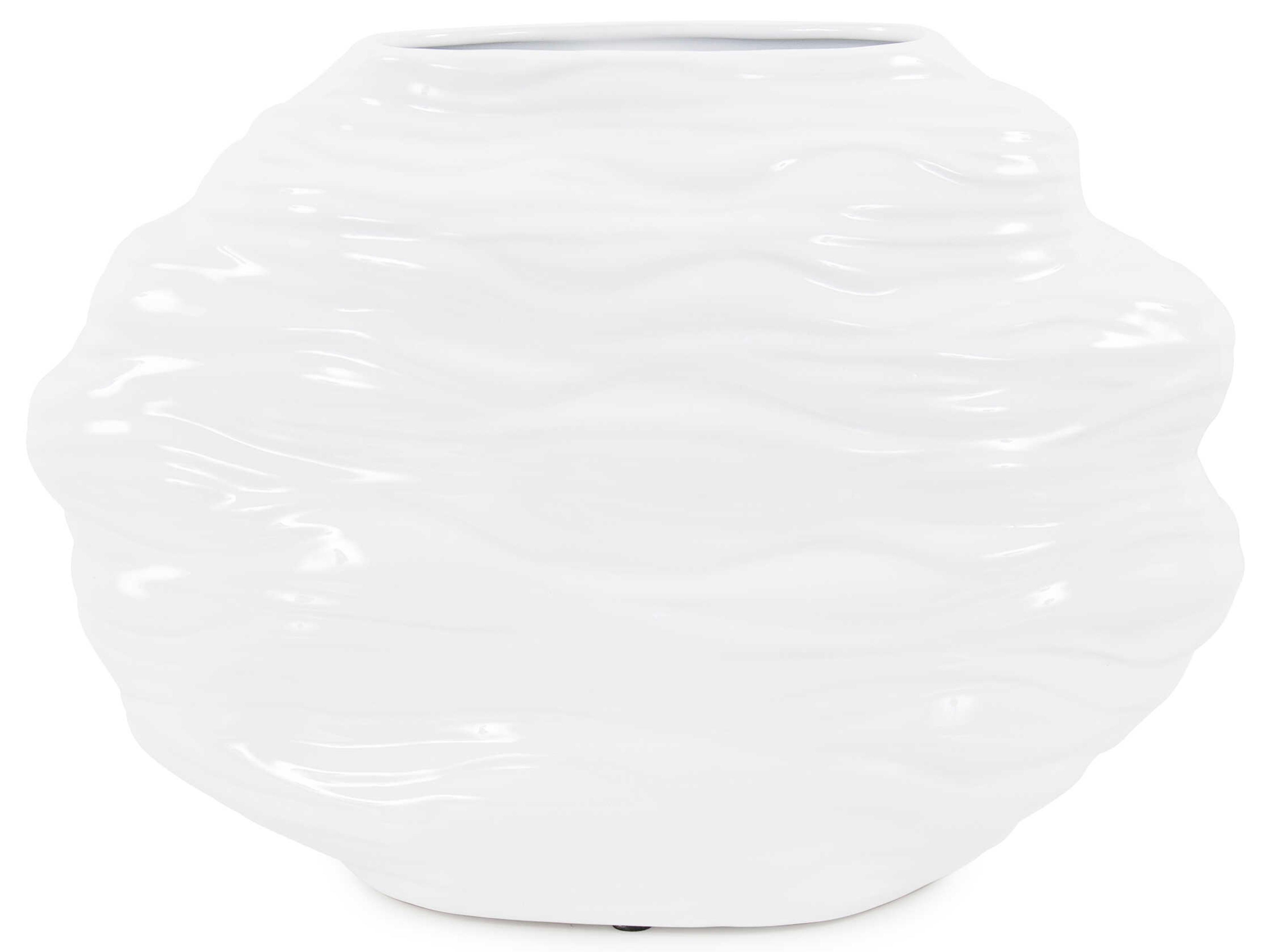 Howard Elliott Ebb Glossy White Vase