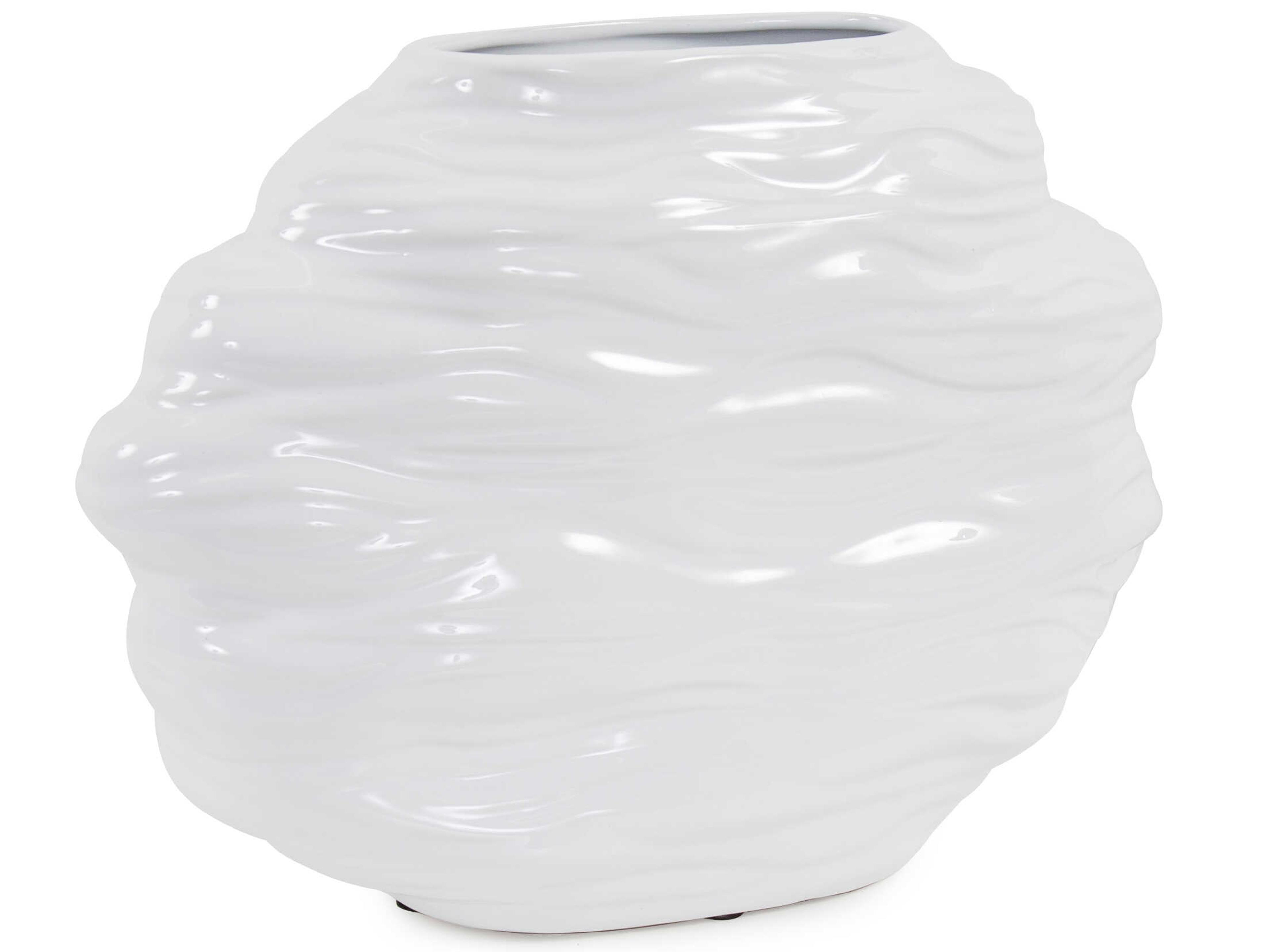 Howard Elliott Ebb Glossy White Vase