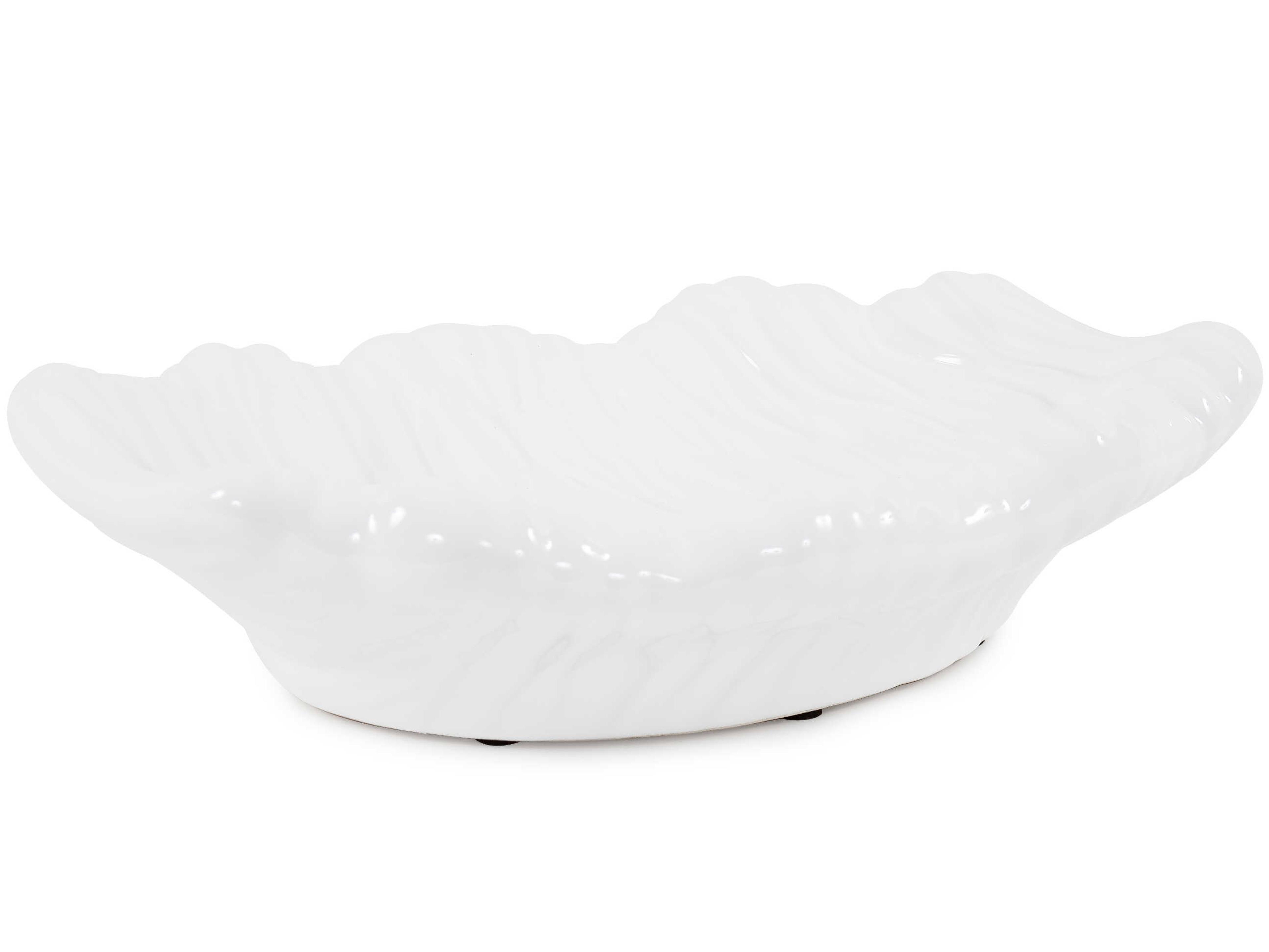 Howard Elliott Ebb Low Glossy White Serving Tray