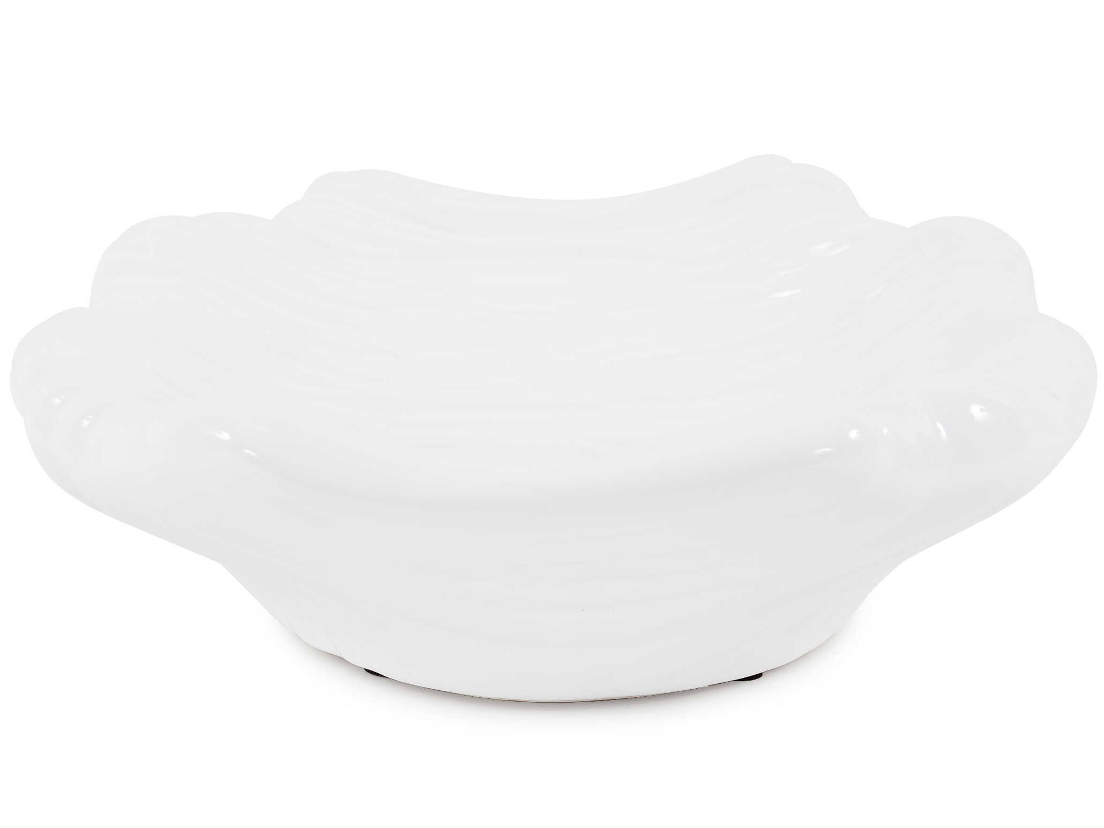Howard Elliott Ebb Low Glossy White Serving Tray
