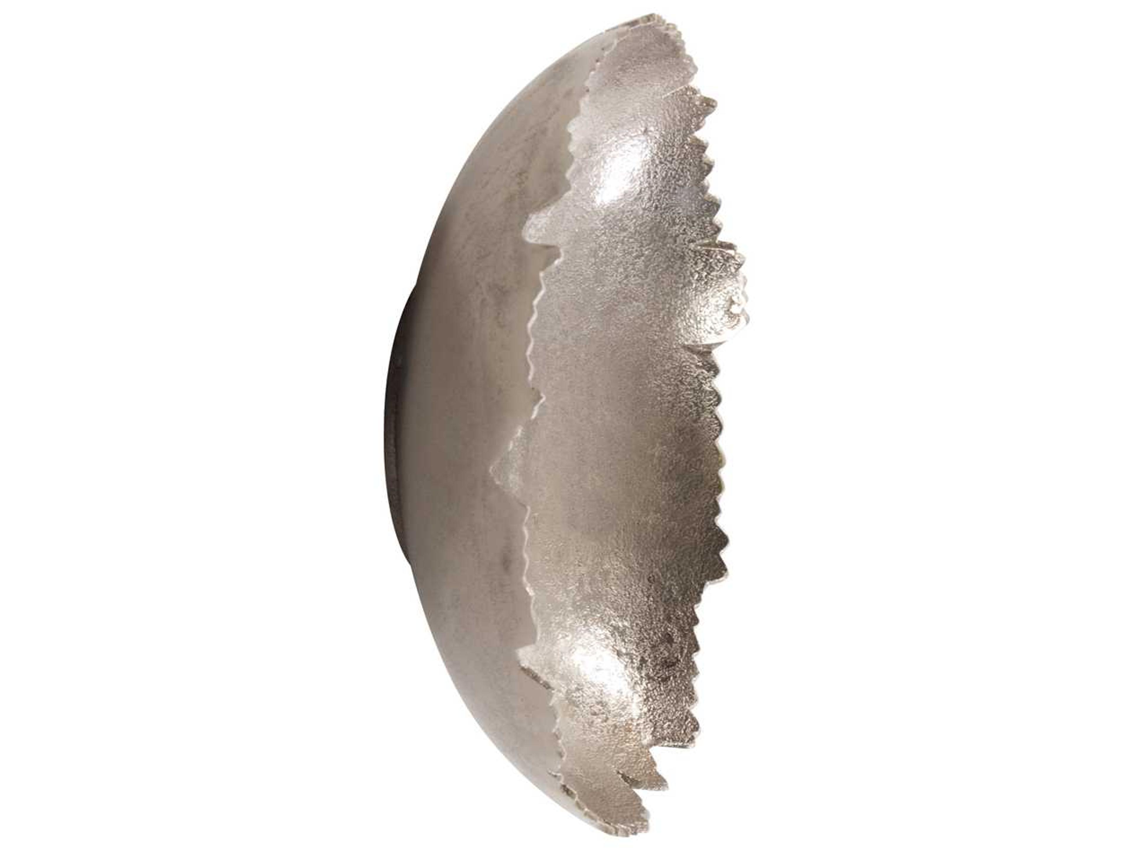 Howard Elliott Textured Silver Broken Edge Decorative Bowl / Wall Art