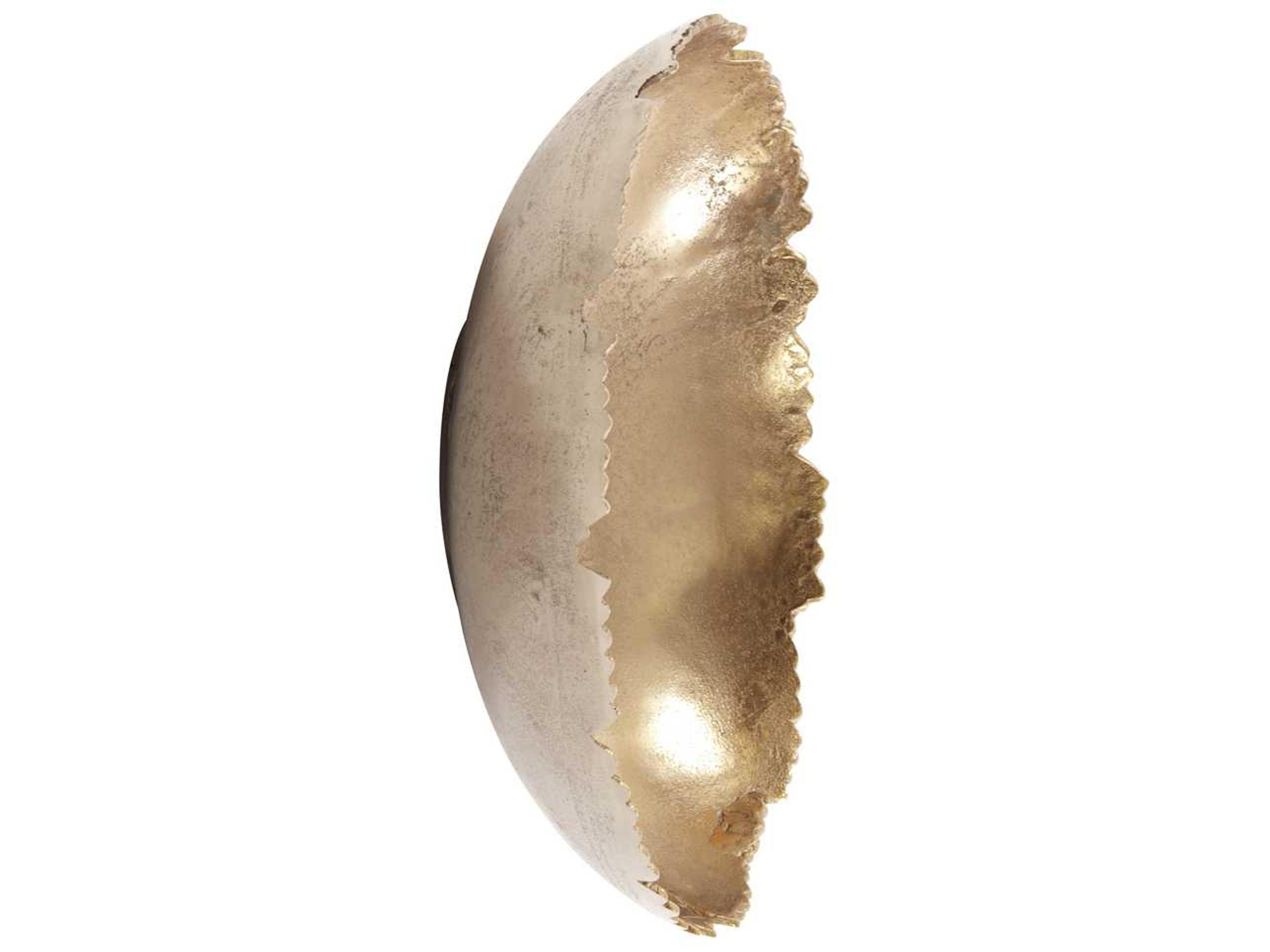 Howard Elliott Silver Gold Broken Edge Decorative Bowl / Wall Art